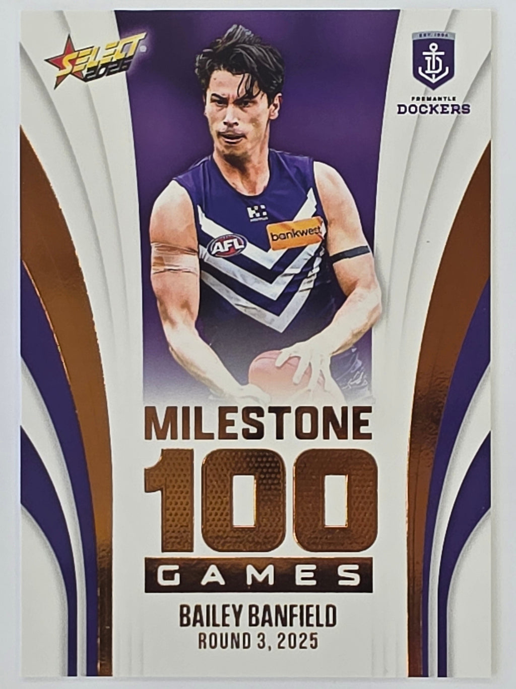 2026 AFL Footy Stars Milestone Games MG32 Bailey Banfield - Fremantle Dockers