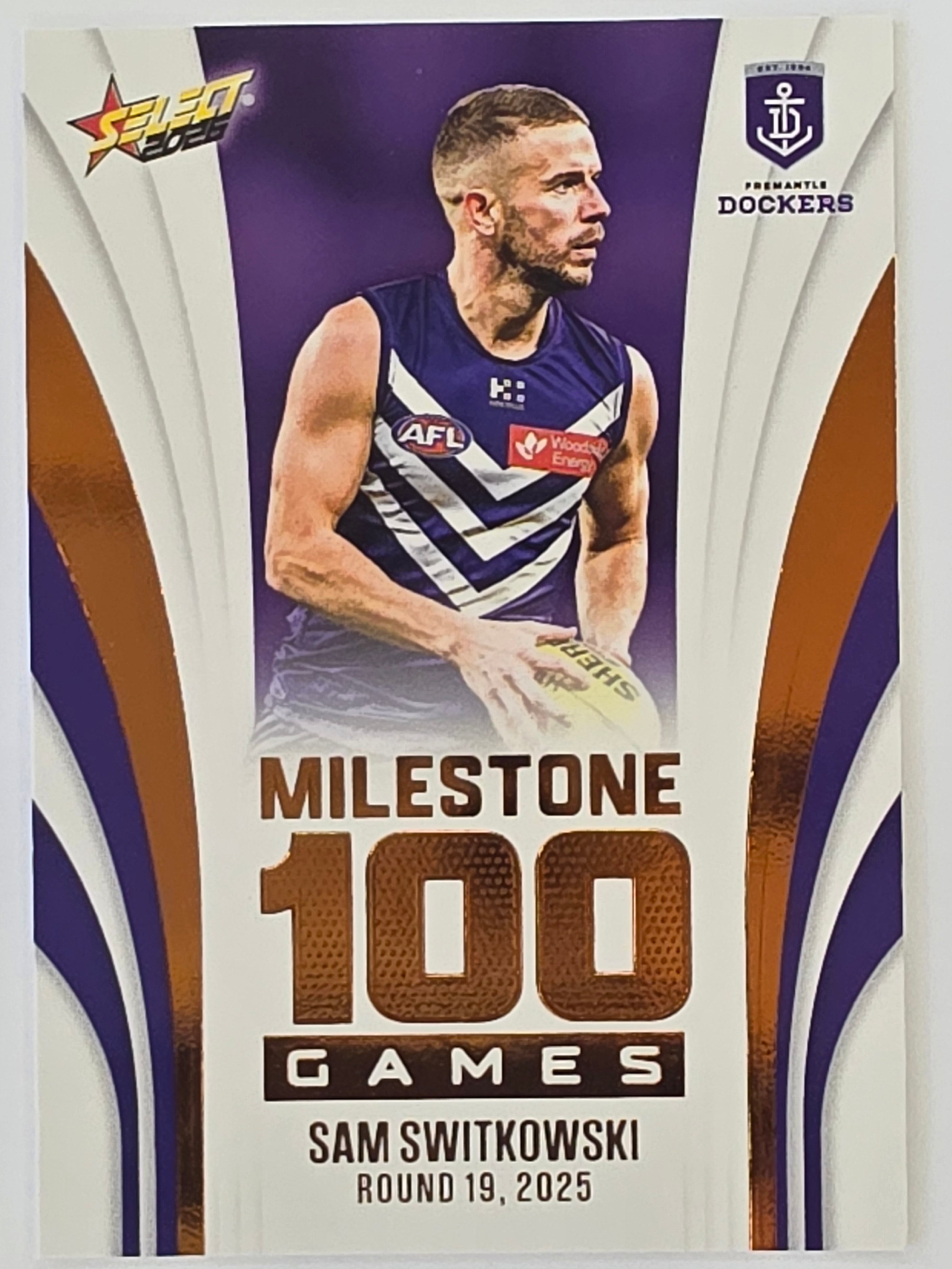 2026 AFL Footy Stars Milestone Games MG35 Sam Switkowski - Fremantle Dockers