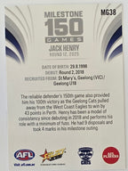 2026 AFL Footy Stars Milestone Games MG38 Jack Henry - Geelong Cats