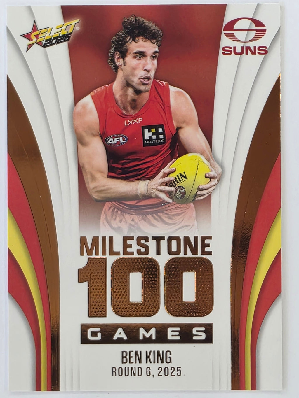 2026 AFL Footy Stars Milestone Games MG48 Ben King - Gold Coast Suns