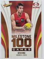 2026 AFL Footy Stars Milestone Games MG48 Ben King - Gold Coast Suns