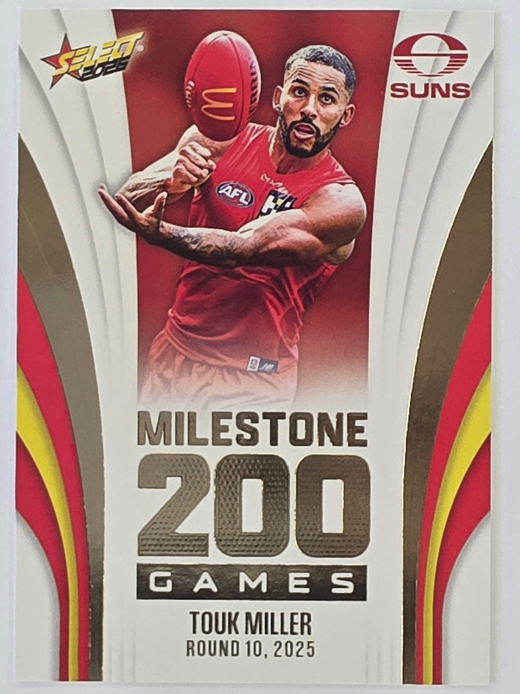 2026 AFL Footy Stars Milestone Games MG49 Touk Miller - Gold Coast Suns