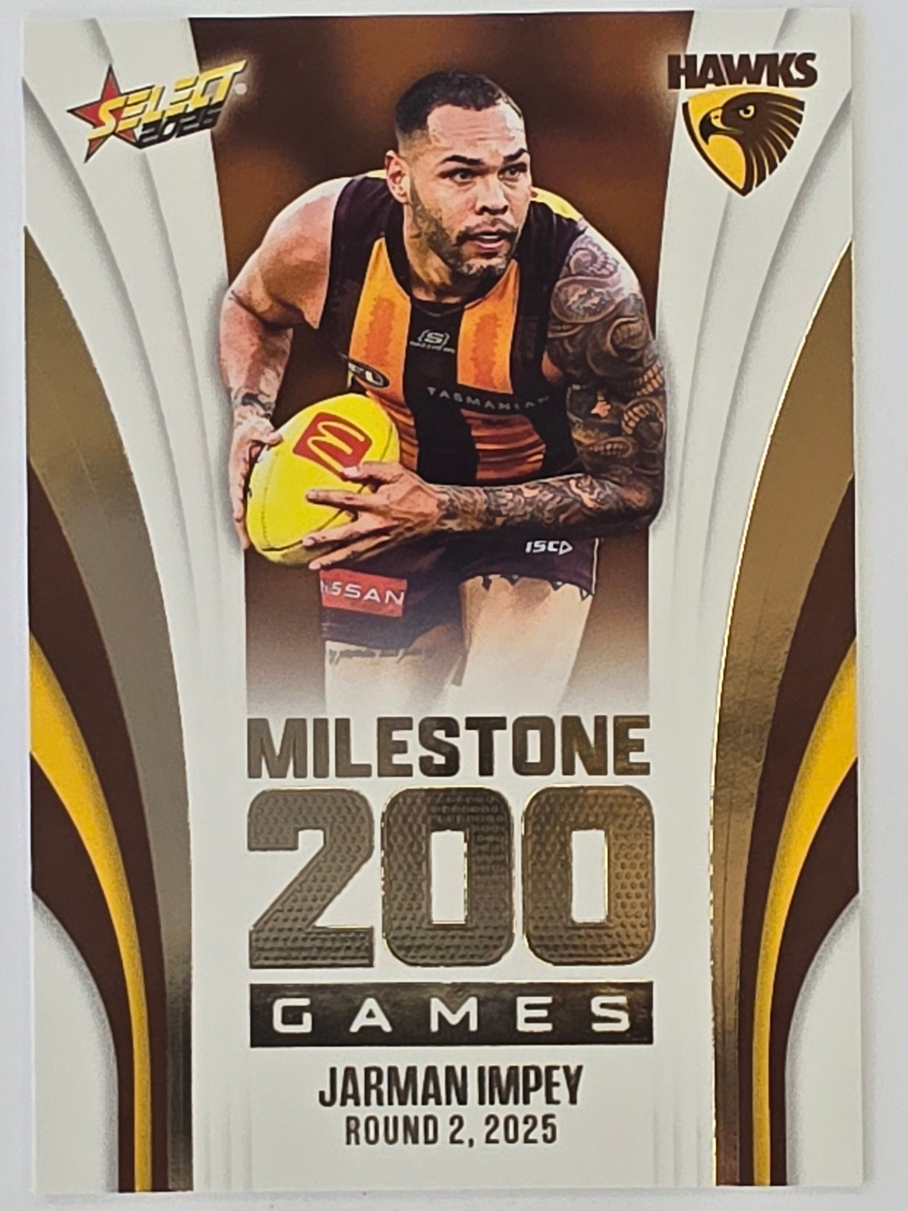 2026 AFL Footy Stars Milestone Games MG56 Jarman Impey - Hawthorn Hawks