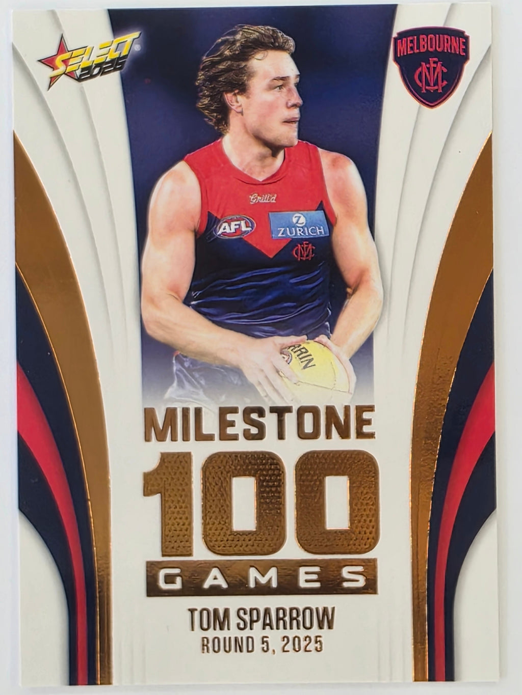 2026 AFL Footy Stars Milestone Games MG61 Tom Sparrow - Melbourne Demons