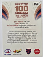 2026 AFL Footy Stars Milestone Games MG61 Tom Sparrow - Melbourne Demons