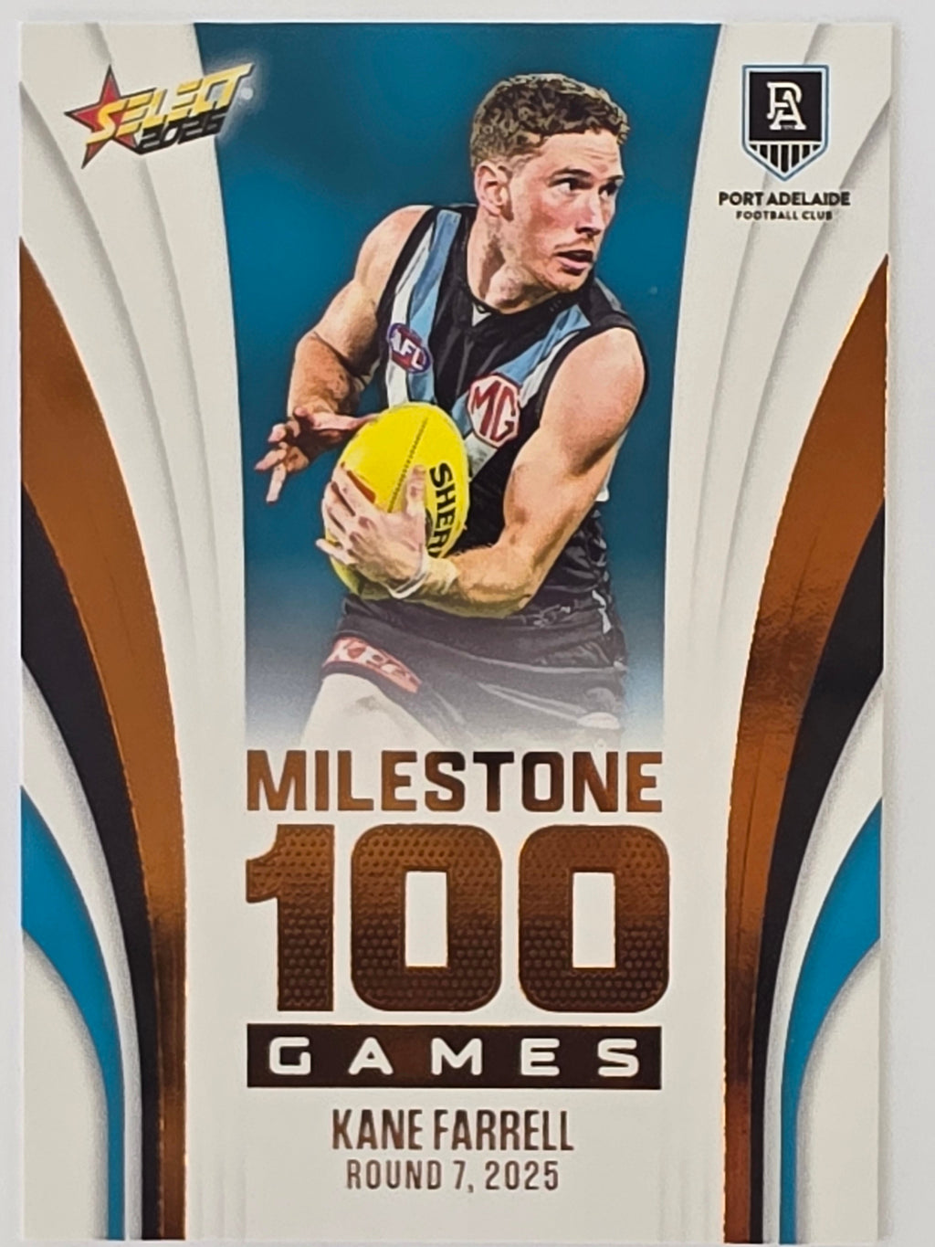 2026 AFL Footy Stars Milestone Games MG71 Kane Farrell - Port Adelaide Power