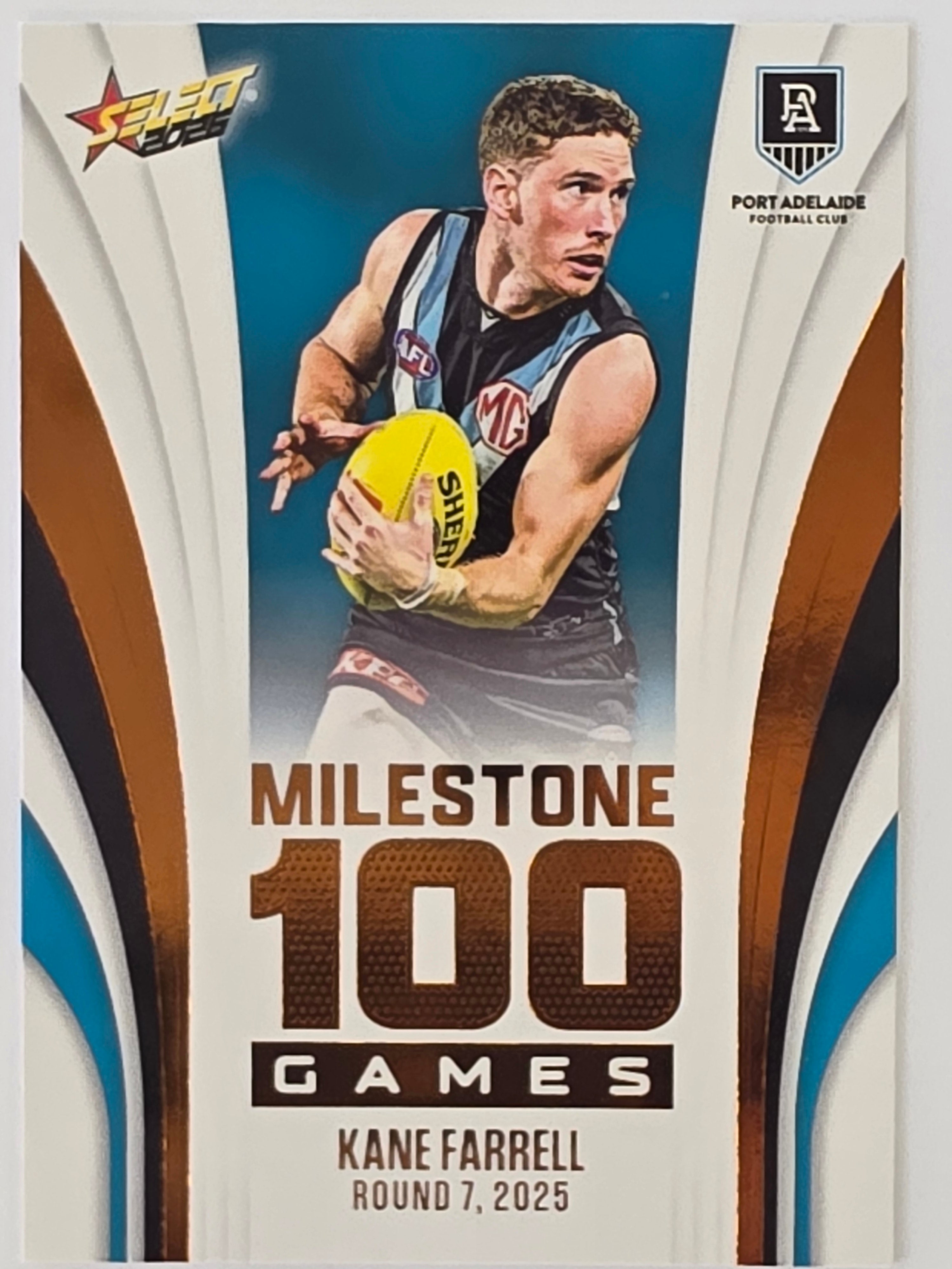 2026 AFL Footy Stars Milestone Games MG71 Kane Farrell - Port Adelaide Power