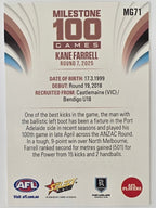 2026 AFL Footy Stars Milestone Games MG71 Kane Farrell - Port Adelaide Power