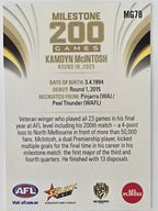 2026 AFL Footy Stars Milestone Games MG78 Kamdyn McIntosh - Richmond Tigers