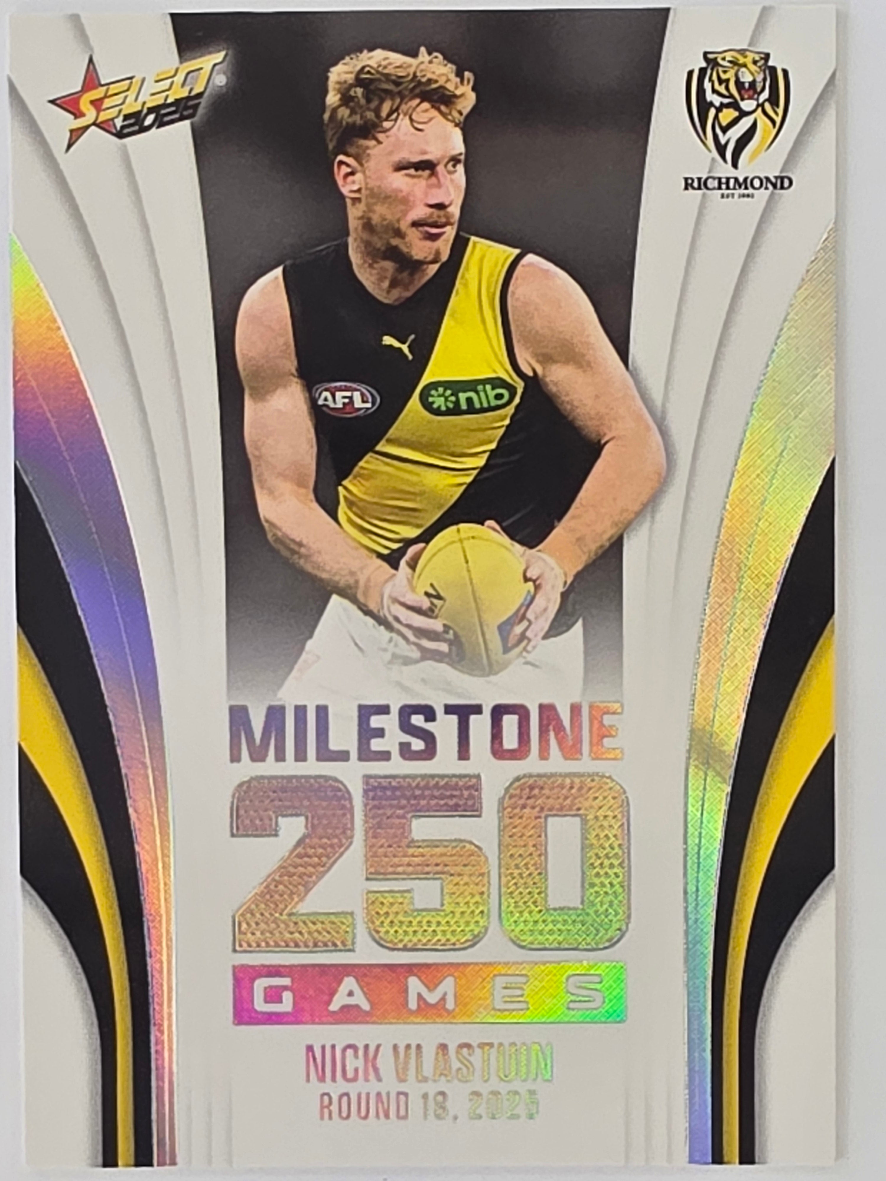 2026 AFL Footy Stars Milestone Games MG79 Nick Vlastuin - Richmond Tigers