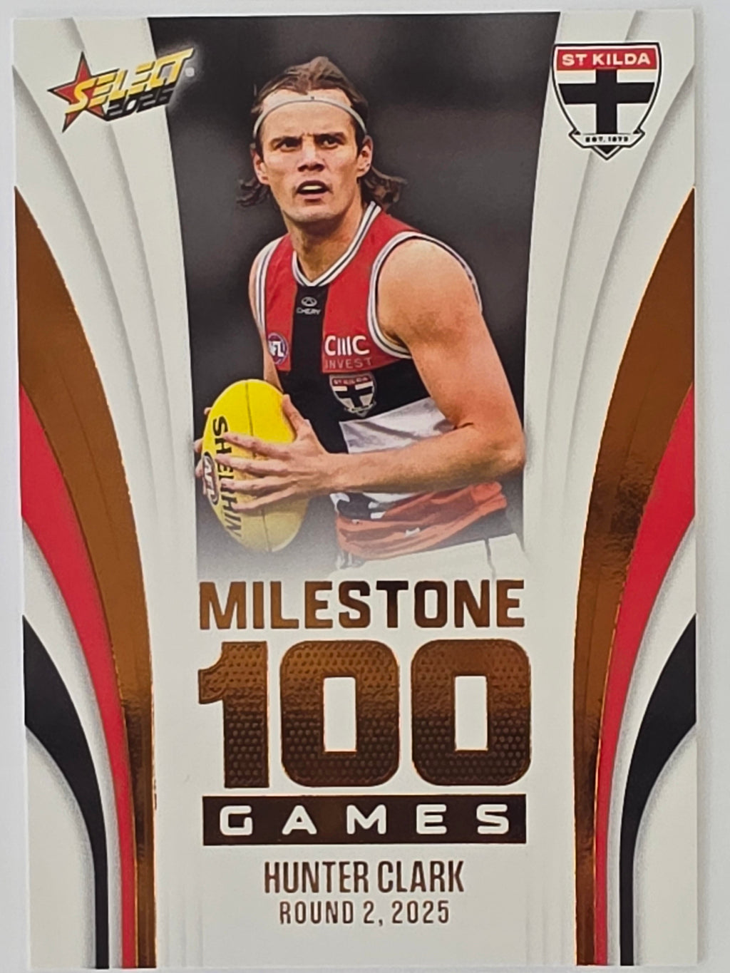 2026 AFL Footy Stars Milestone Games MG82 Hunter Clark - St Kilda Saints