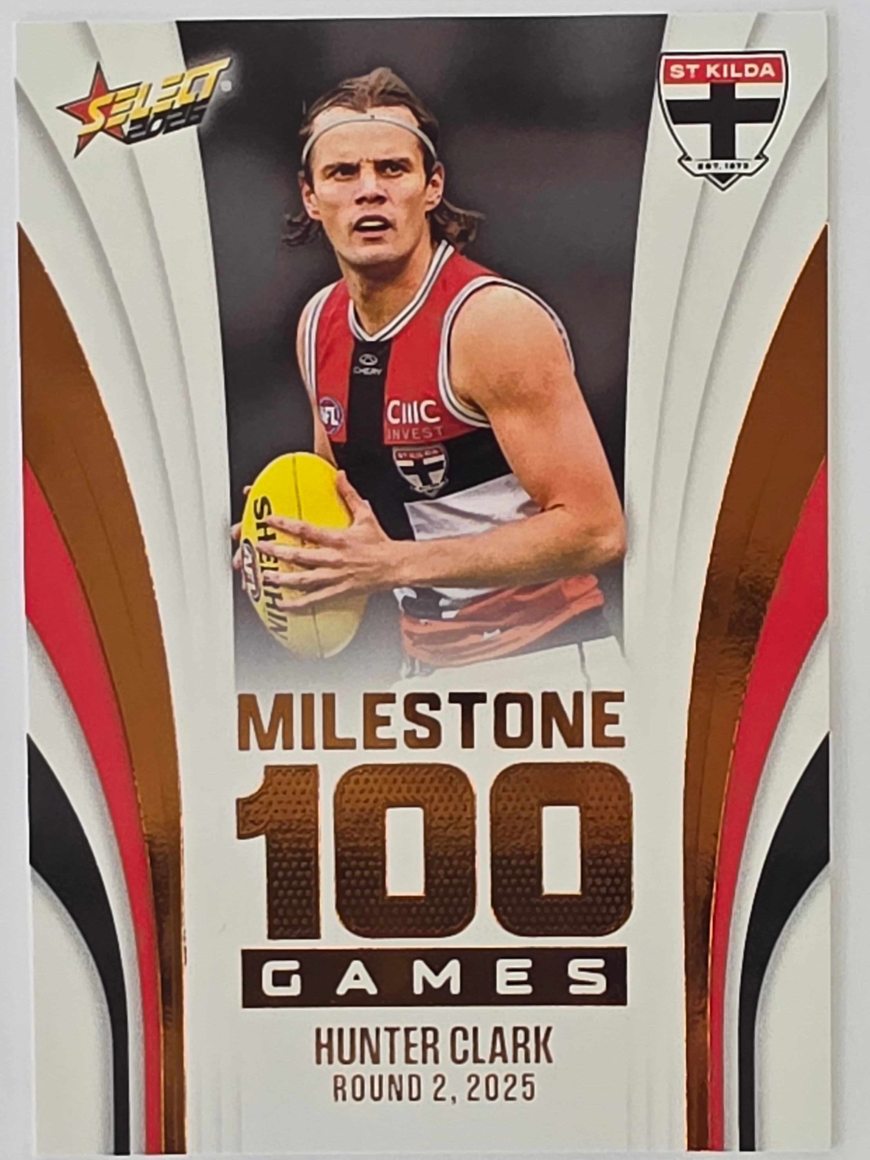 2026 AFL Footy Stars Milestone Games MG82 Hunter Clark - St Kilda Saints