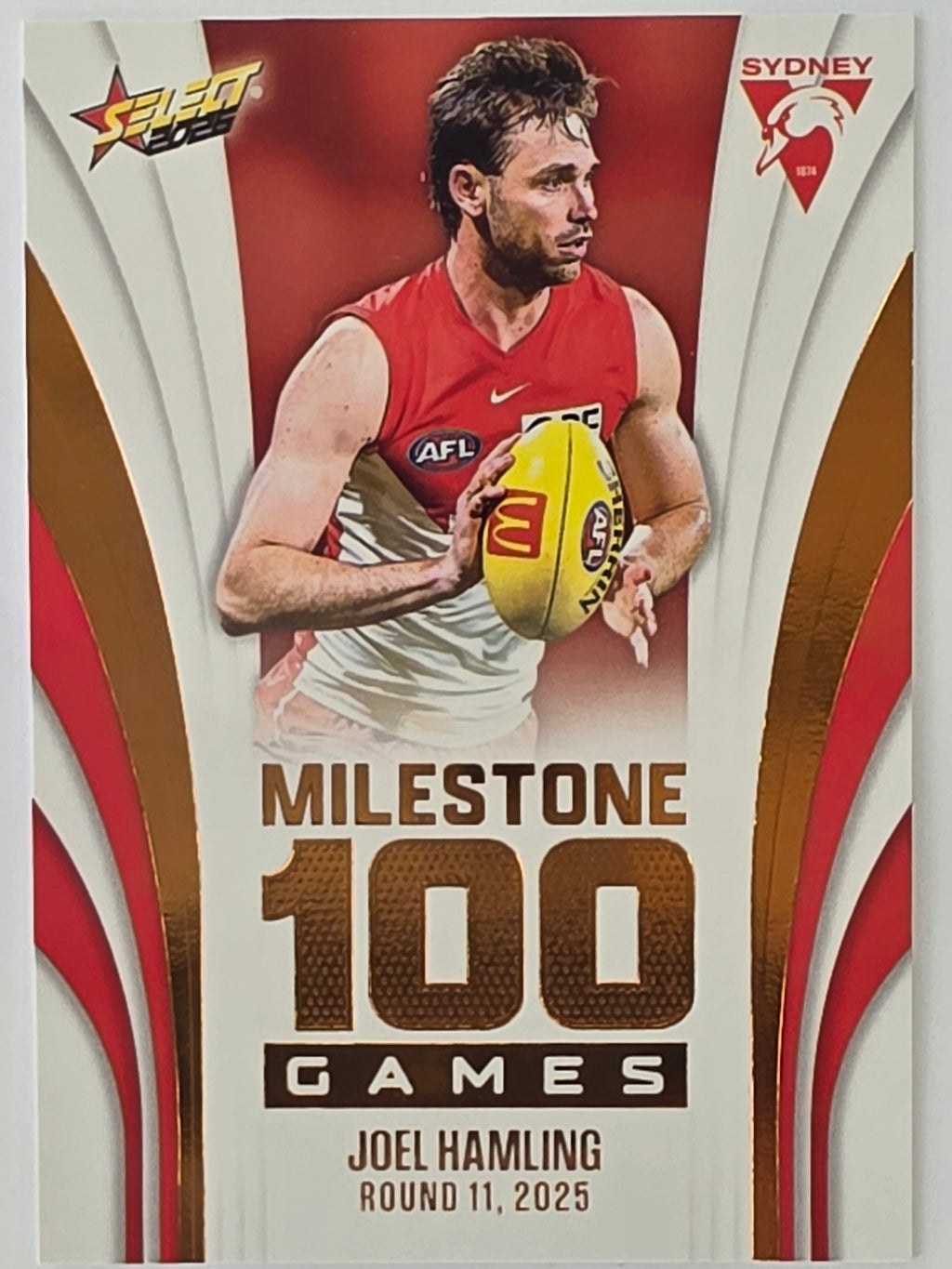 2026 AFL Footy Stars Milestone Games MG91 Joel Hamling - Sydney Swans
