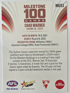 2026 AFL Footy Stars Milestone Games MG93 Chad Warner - Sydney Swans
