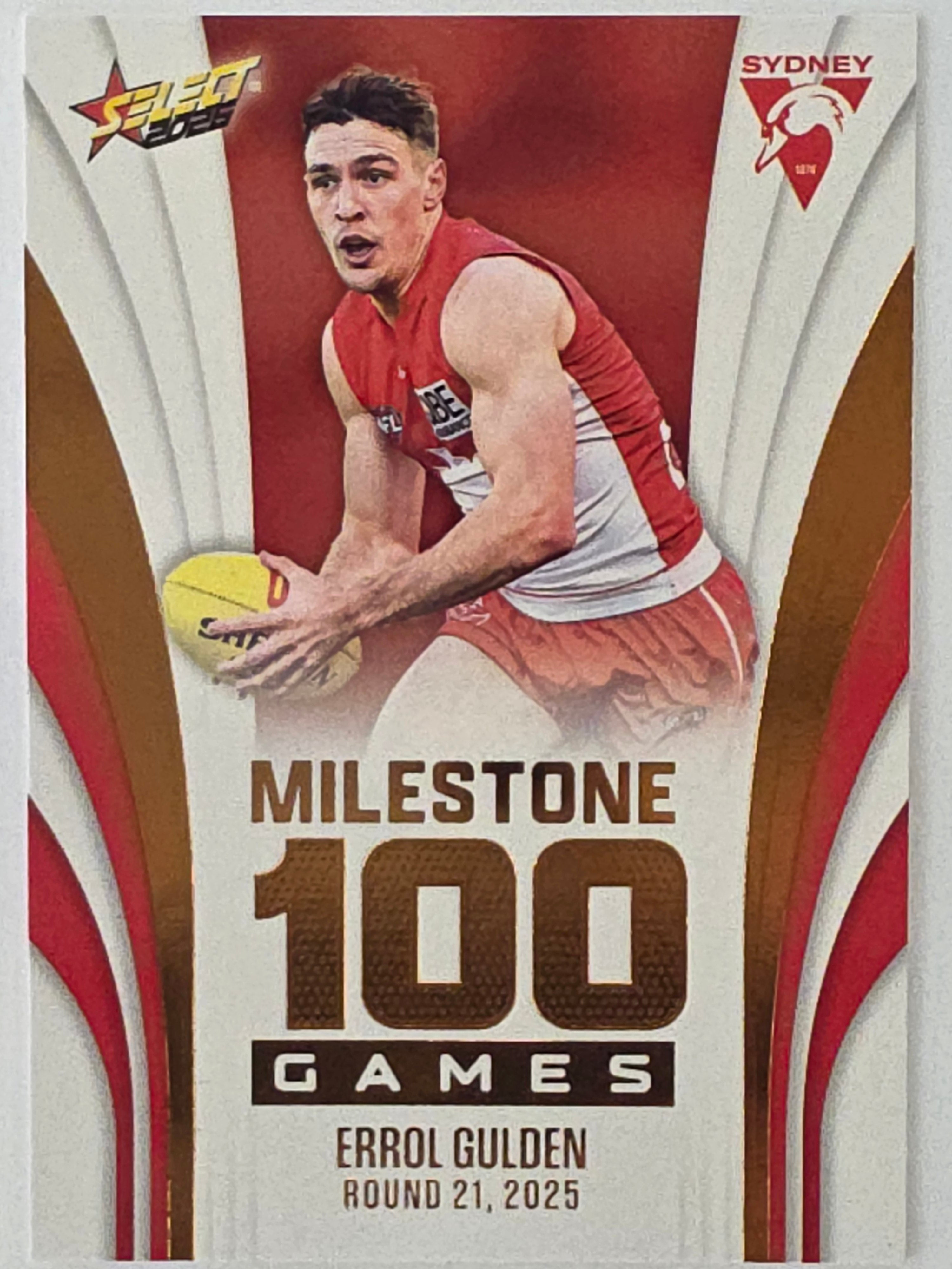 2026 AFL Footy Stars Milestone Games MG94 Errol Gulden - Sydney Swans