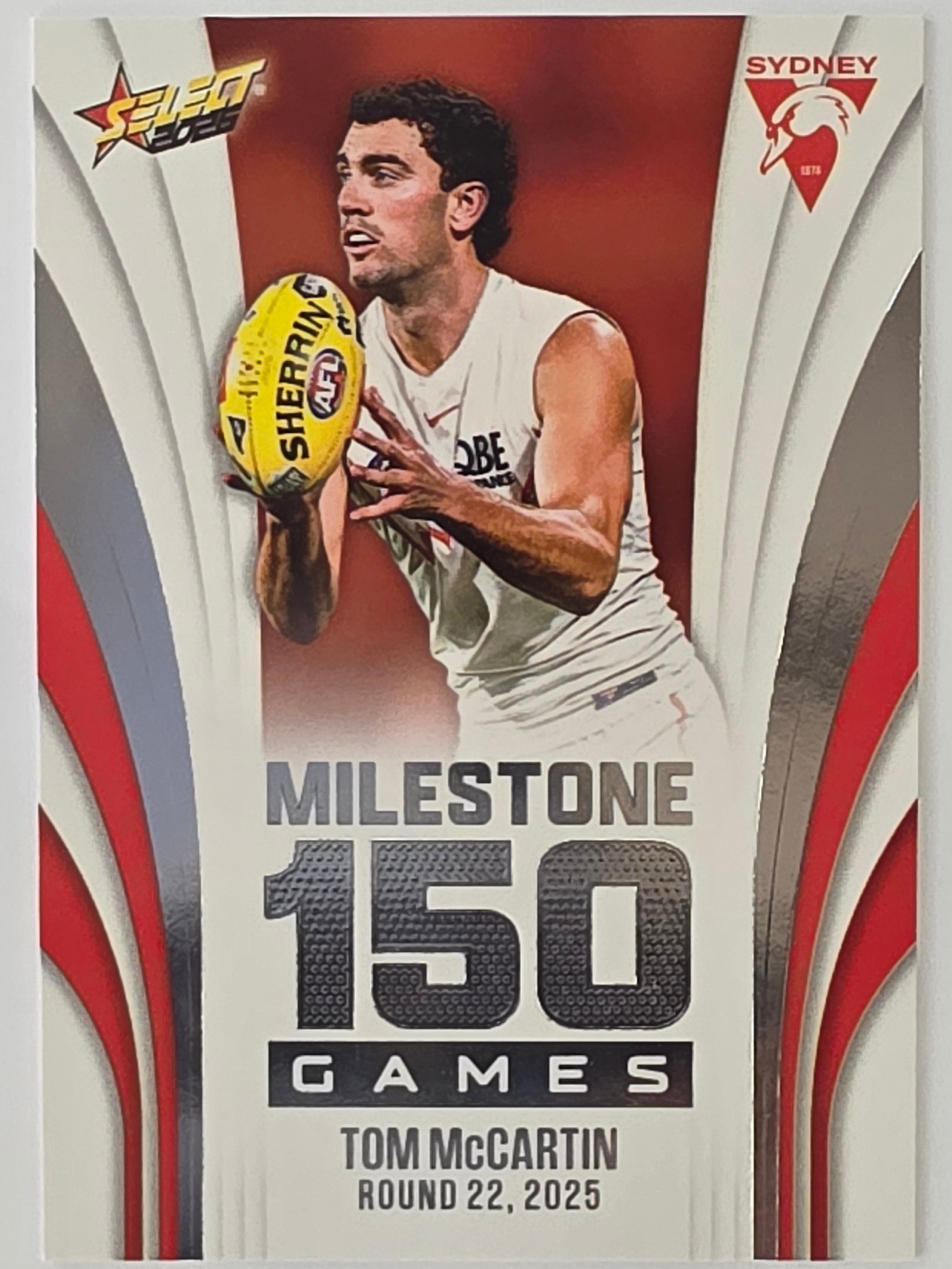 2026 AFL Footy Stars Milestone Games MG95 Tom McCartin - Sydney Swans