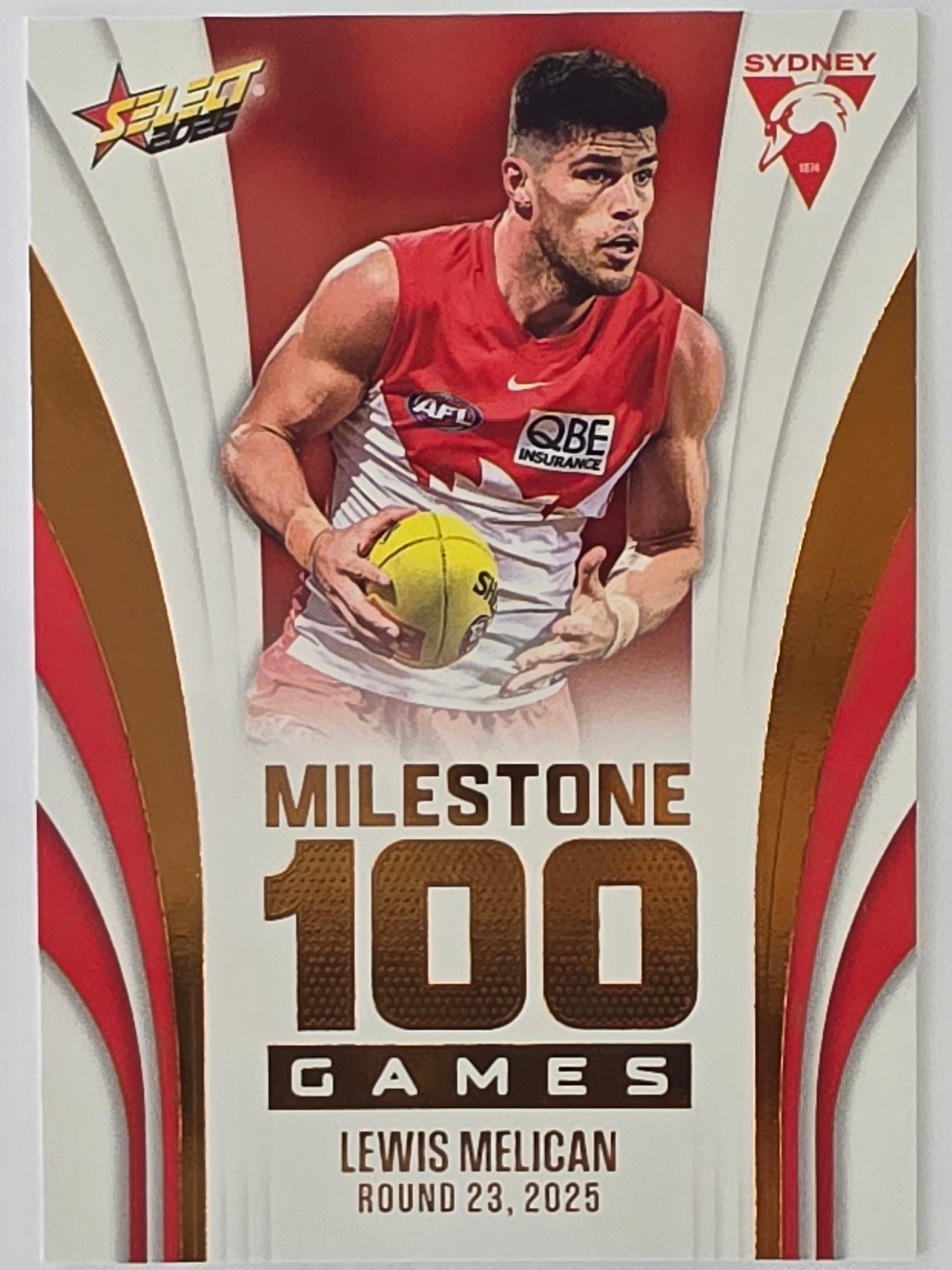 2026 AFL Footy Stars Milestone Games MG96 Lewis Melican - Sydney Swans