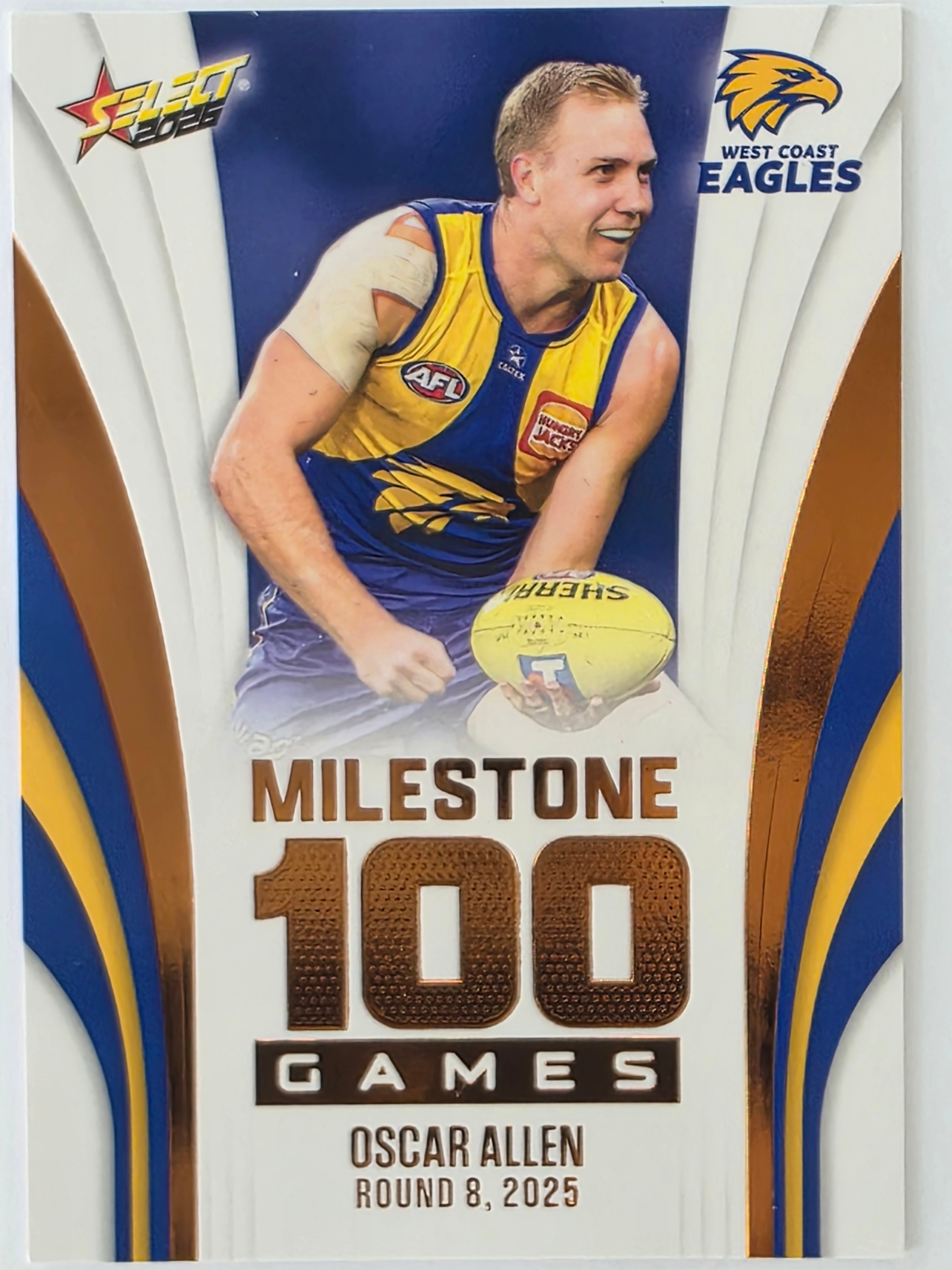 2026 AFL Footy Stars Milestone Games MG98 Oscar Allen - West Coast Eagles