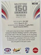 2026 AFL Footy Stars Milestone Games MG106 Tim English - Western Bulldogs