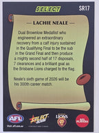 2026 AFL Footy Stars Select Rewind SR17 Lachie Neale - Brisbane Lions