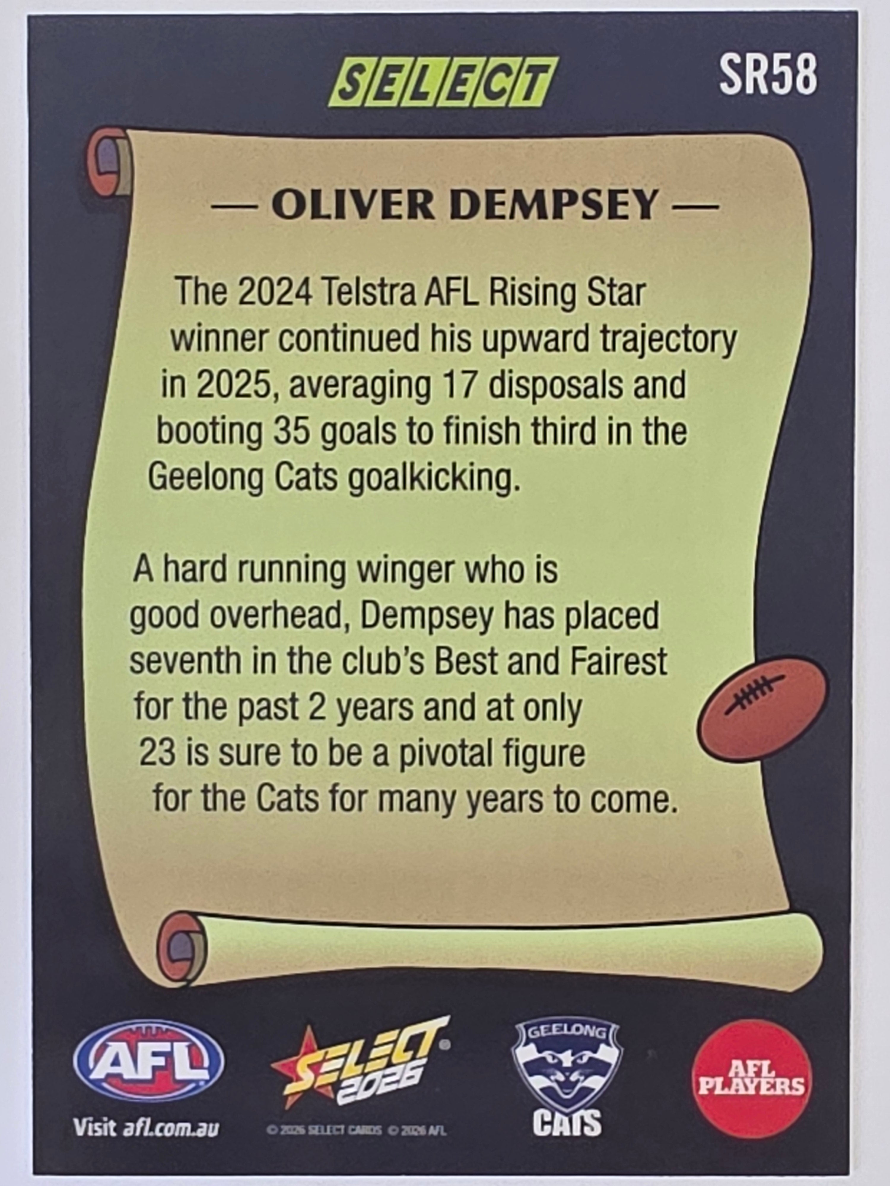 2026 AFL Footy Stars Select Rewind SR58 Oliver Dempsey - Geelong Cats