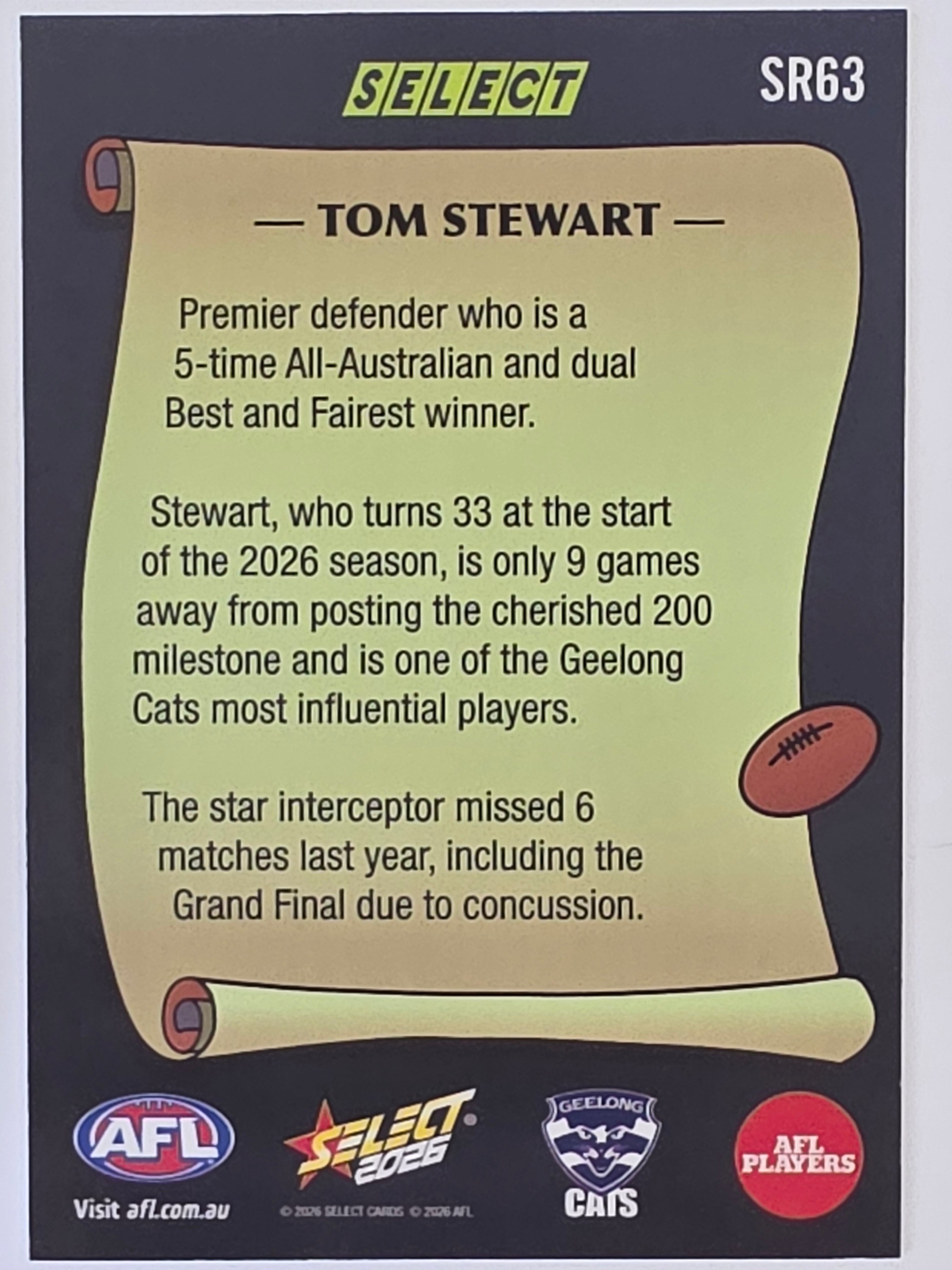 2026 AFL Footy Stars Select Rewind SR63 Tom Stewart - Geelong Cats