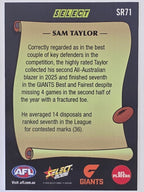 2026 AFL Footy Stars Select Rewind SR71 Sam Taylor - GWS Giants