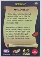 2026 AFL Footy Stars Select Rewind SR74 Mac Andrew - Gold Coast Suns