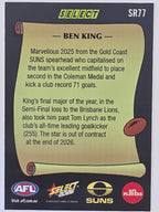 2026 AFL Footy Stars Select Rewind SR77 Ben King - Gold Coast Suns