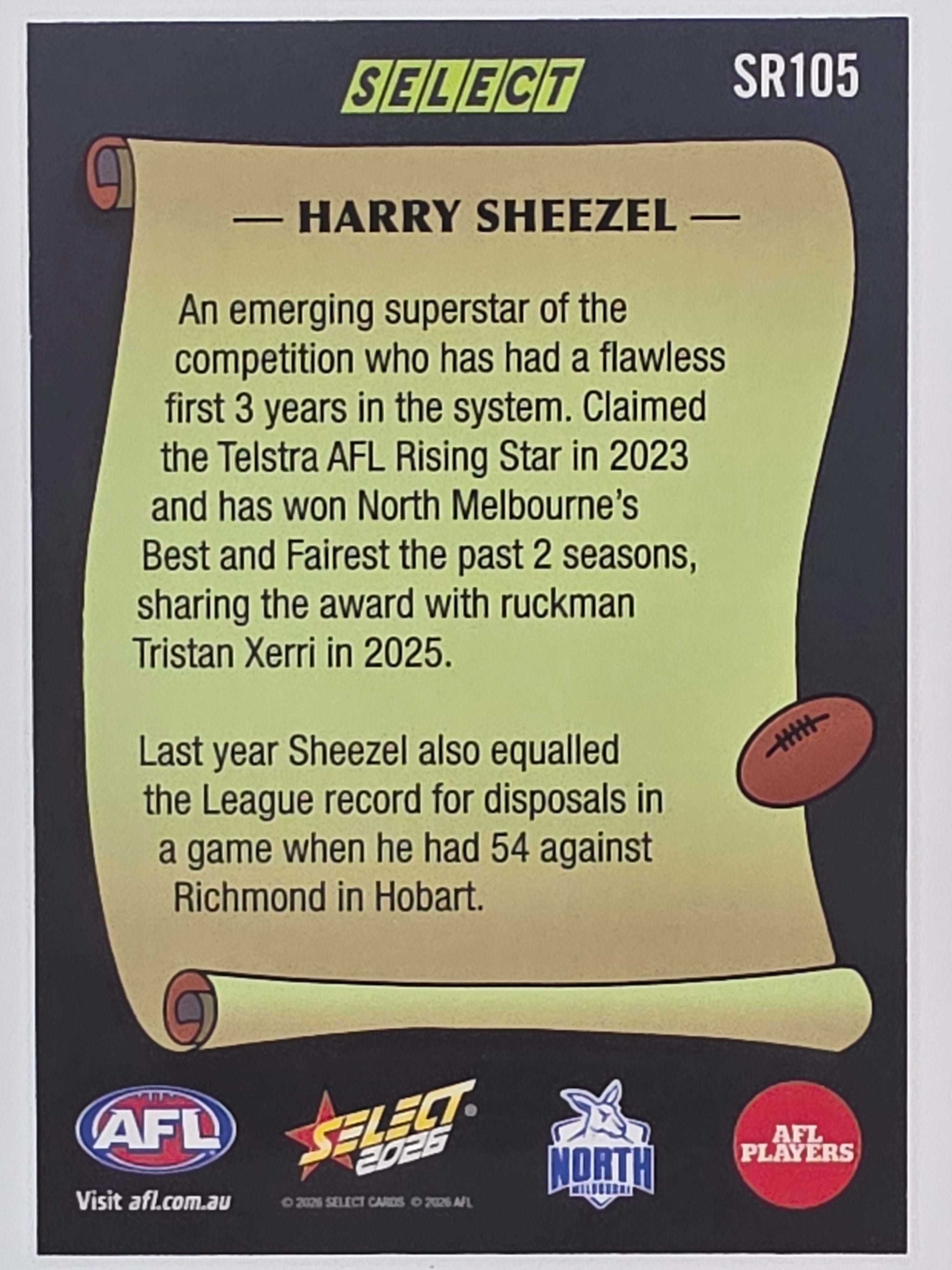 2026 AFL Footy Stars Select Rewind SR105 Harry Sheezel - North Melbourne Kangaroos
