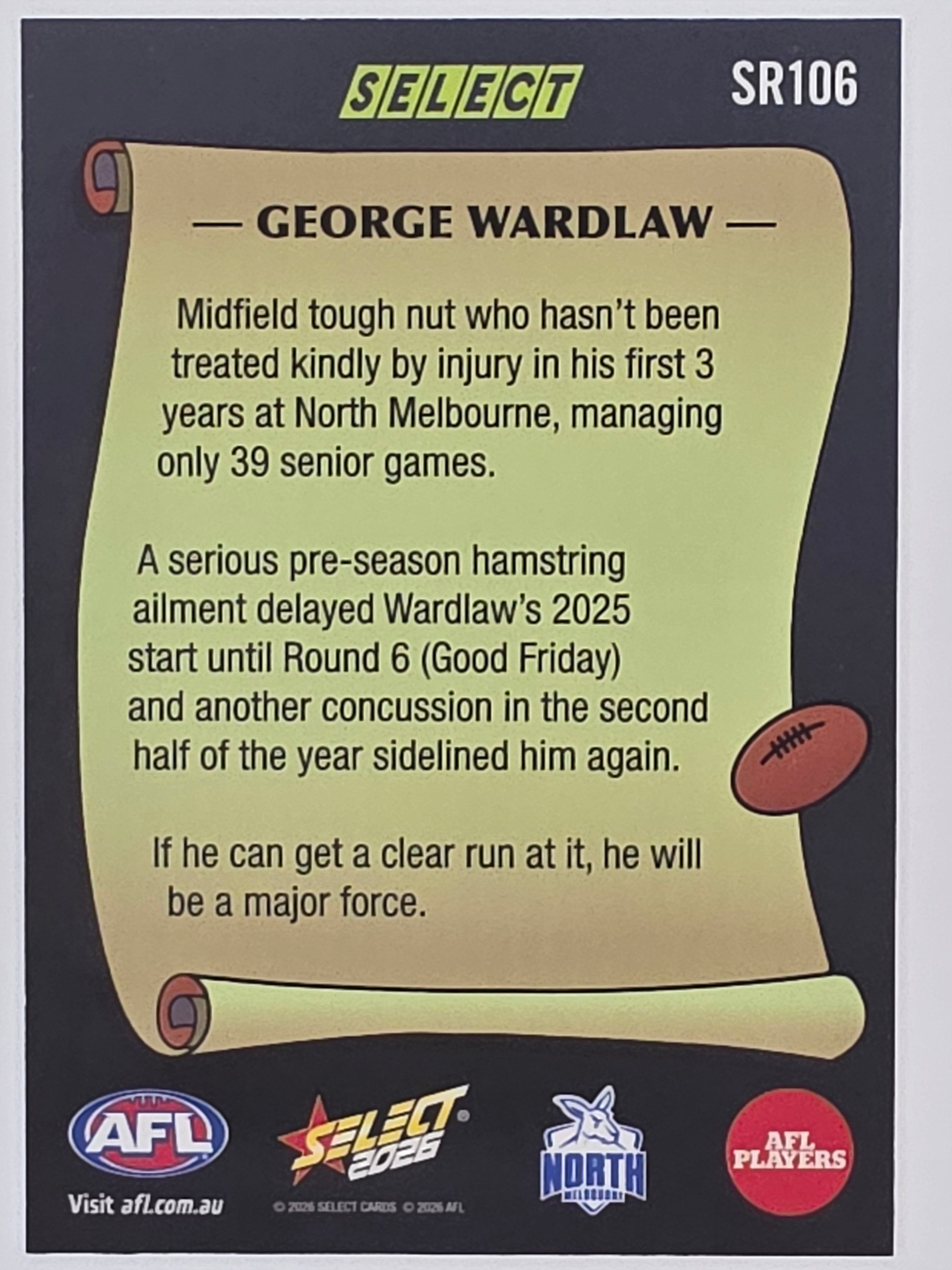 2026 AFL Footy Stars Select Rewind SR106 George Wardlaw - North Melbourne Kangaroos
