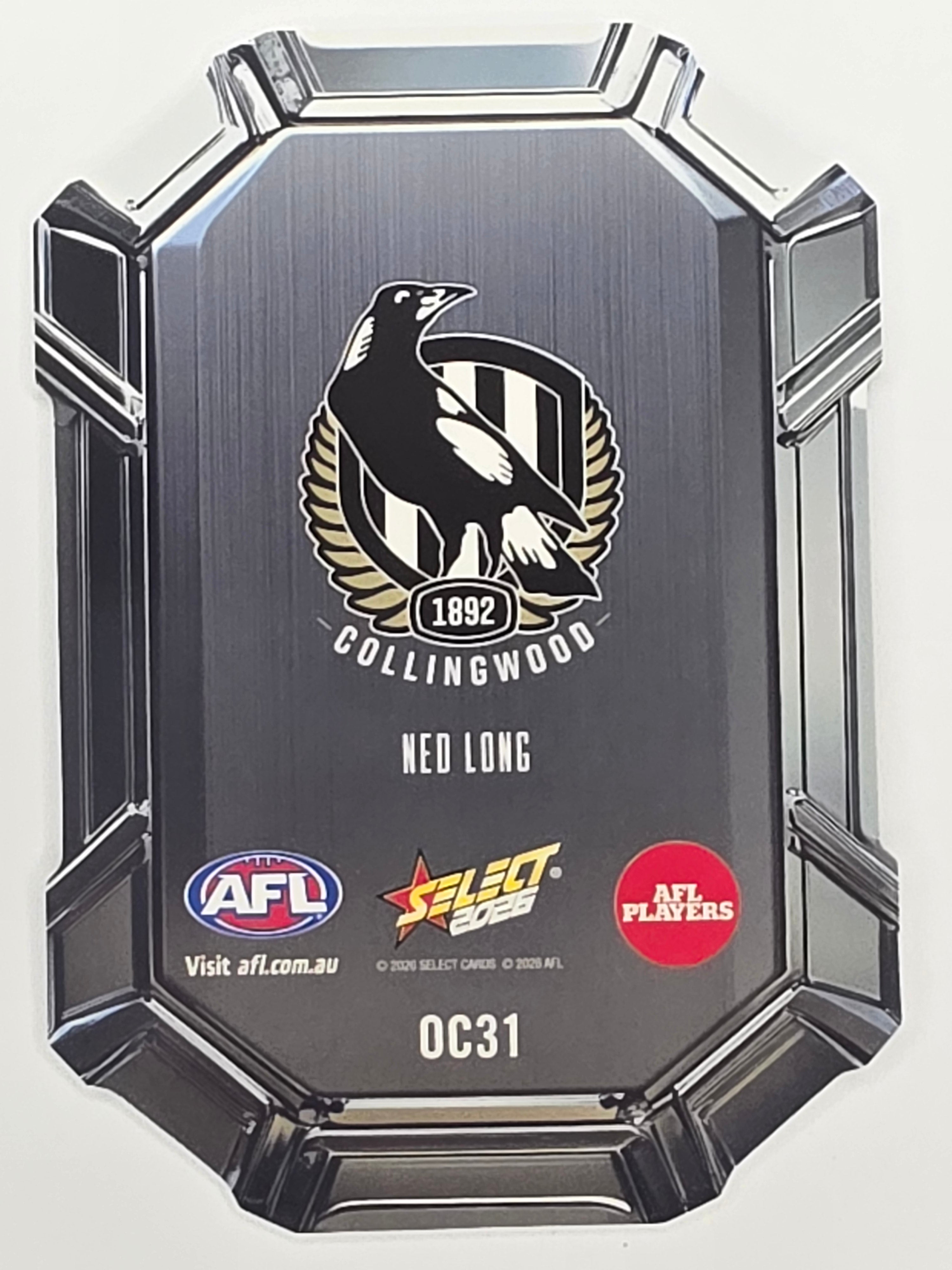 2026 AFL Footy Stars Octane Team Colours O31 Ned Long - Collingwood Magpies