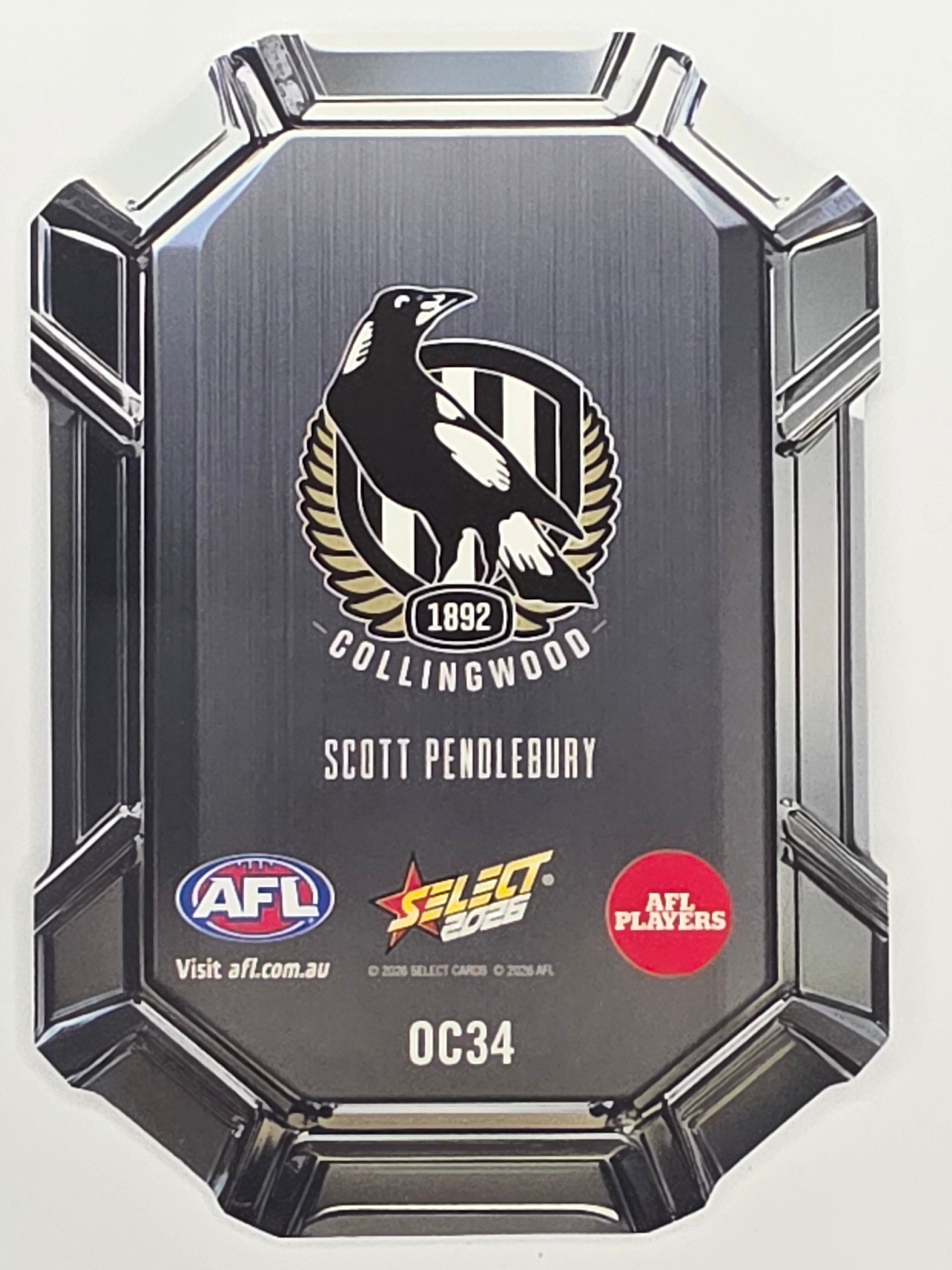 2026 AFL Footy Stars Octane Team Colours O34 Scott Pendlebury - Collingwood Magpies