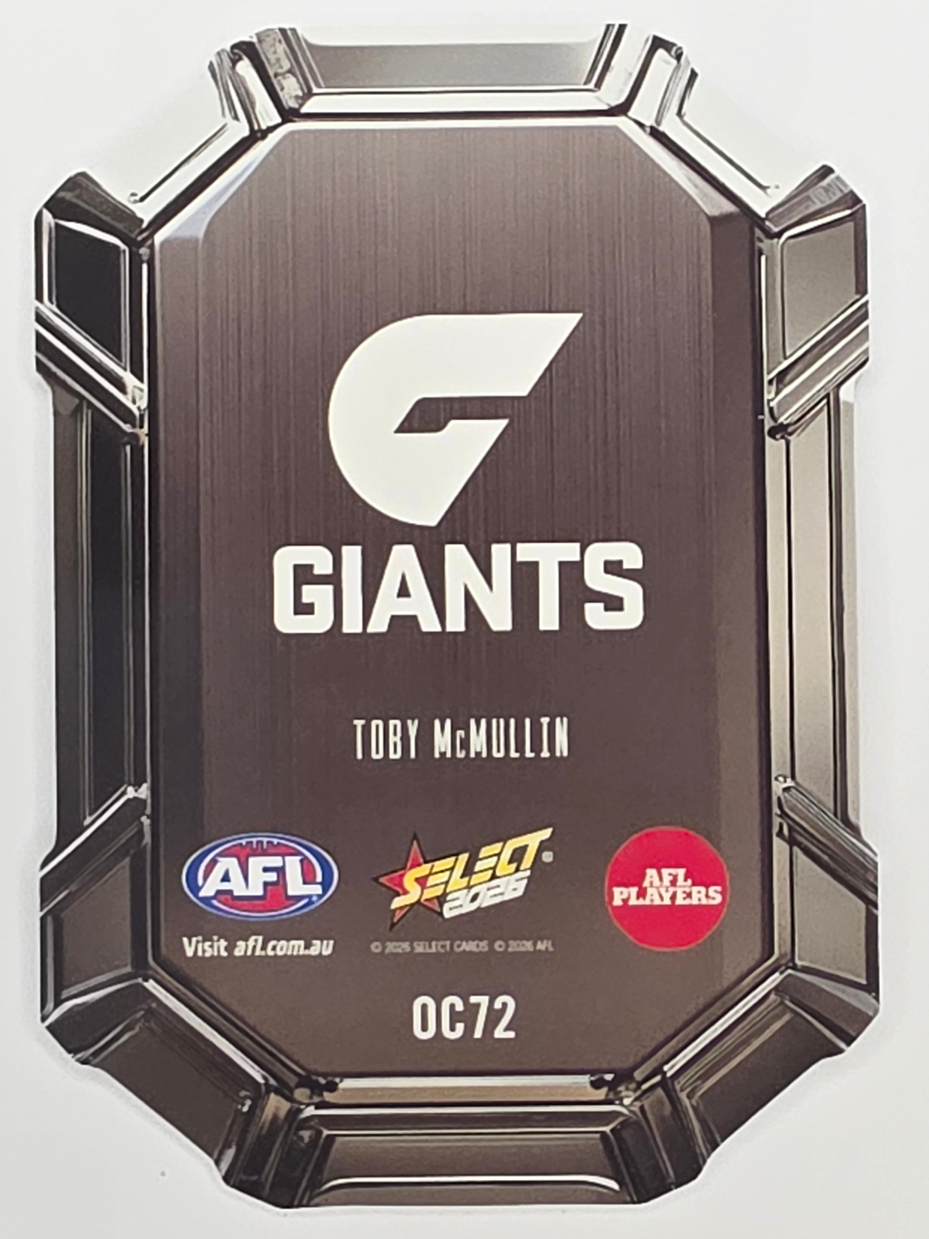 2026 AFL Footy Stars Octane Team Colours O72 Toby McMullin - GWS Giants