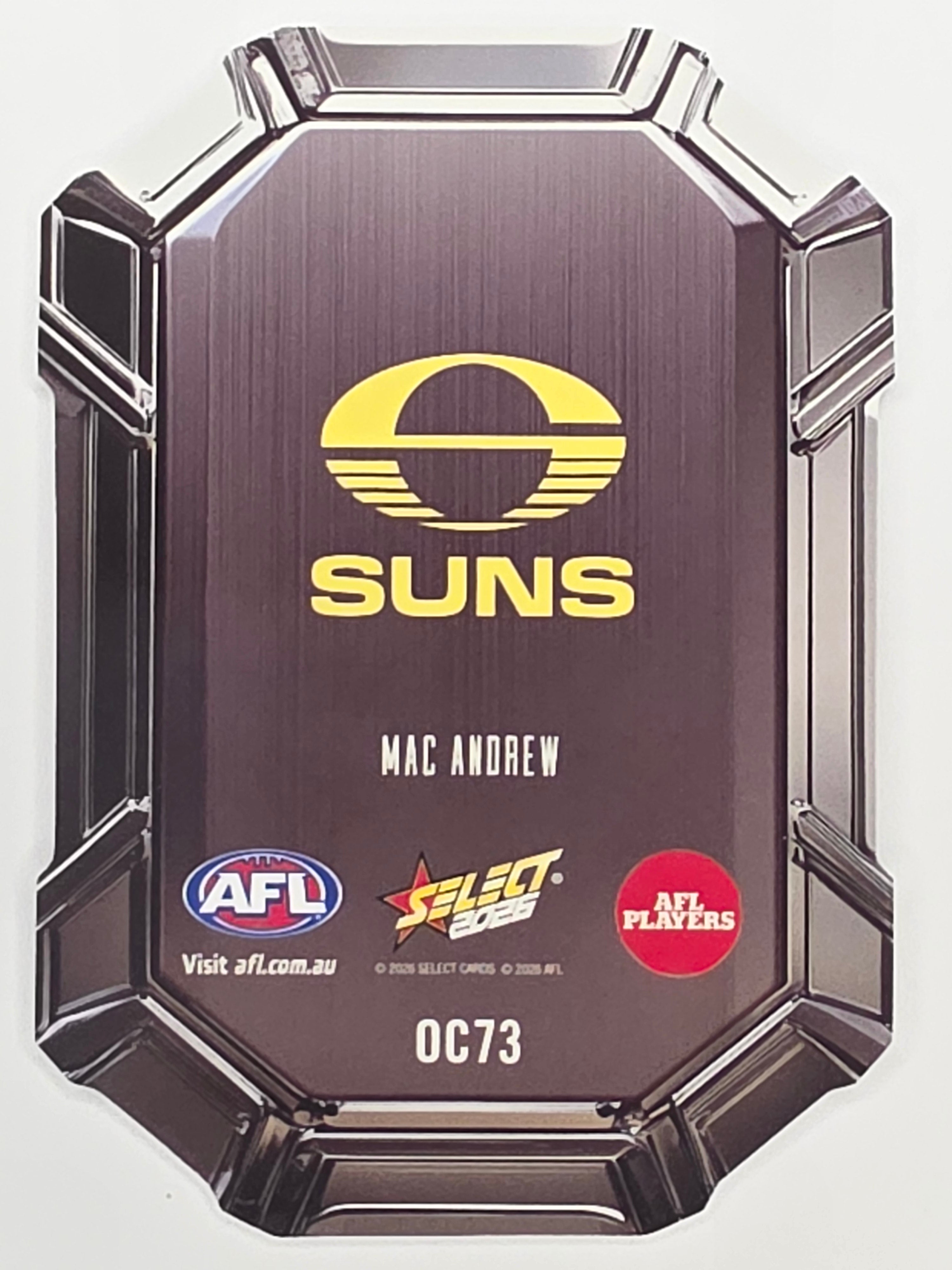 2026 AFL Footy Stars Octane Team Colours O73 Mac Andrew - Gold Coast Suns