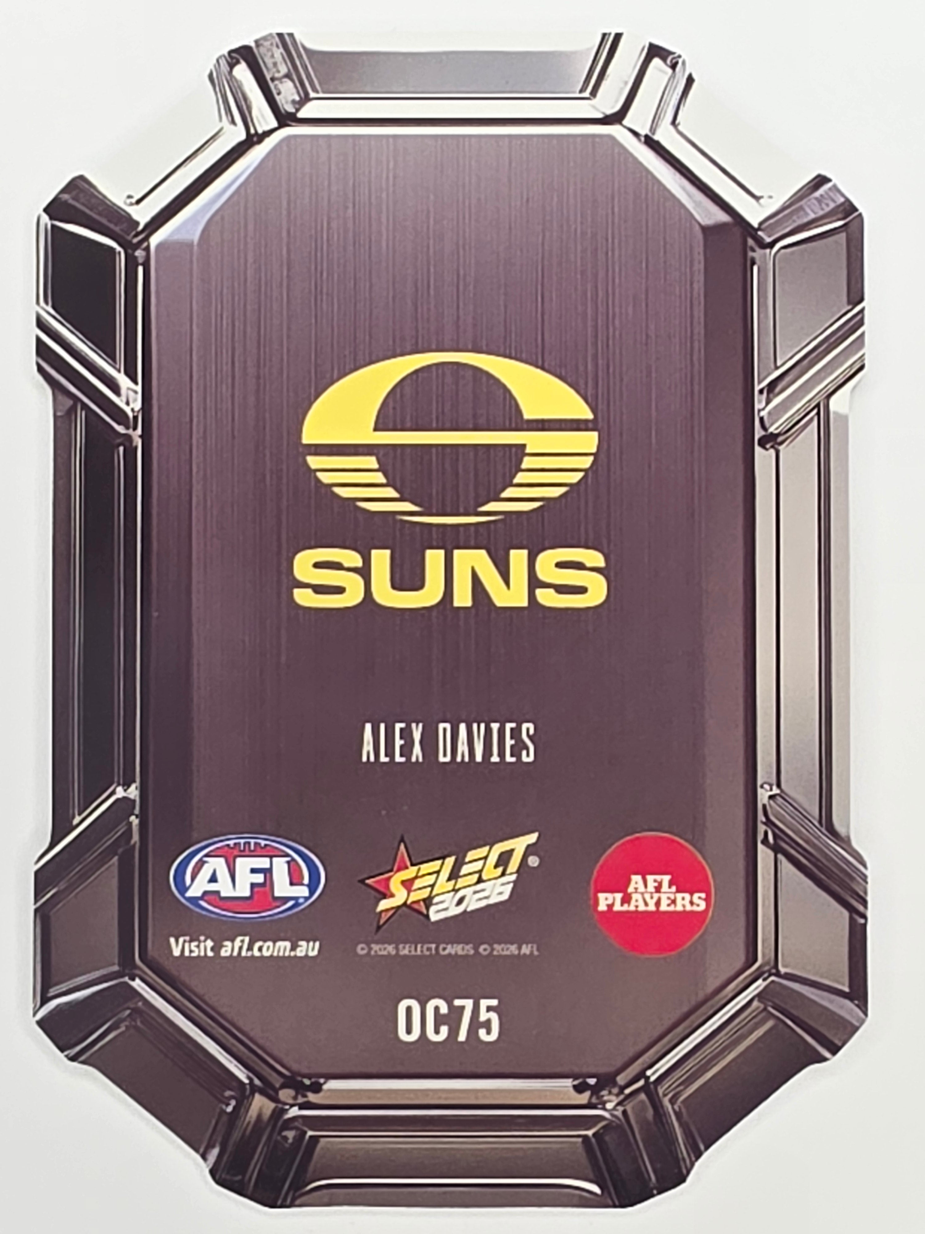 2026 AFL Footy Stars Octane Team Colours O75 Alex Davies - Gold Coast Suns