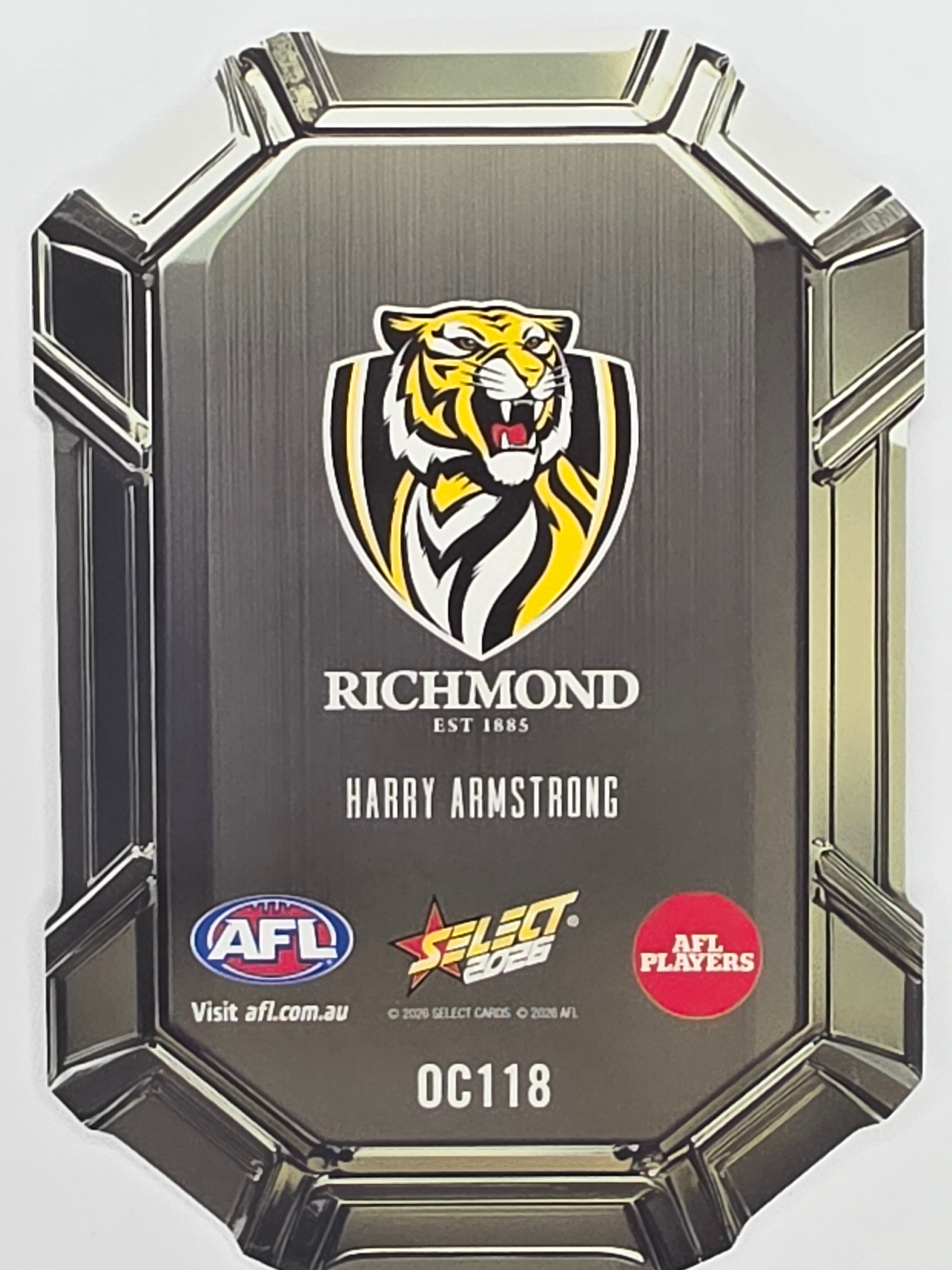 2026 AFL Footy Stars Octane Team Colours O118 Harry Armstrong - Richmond Tigers