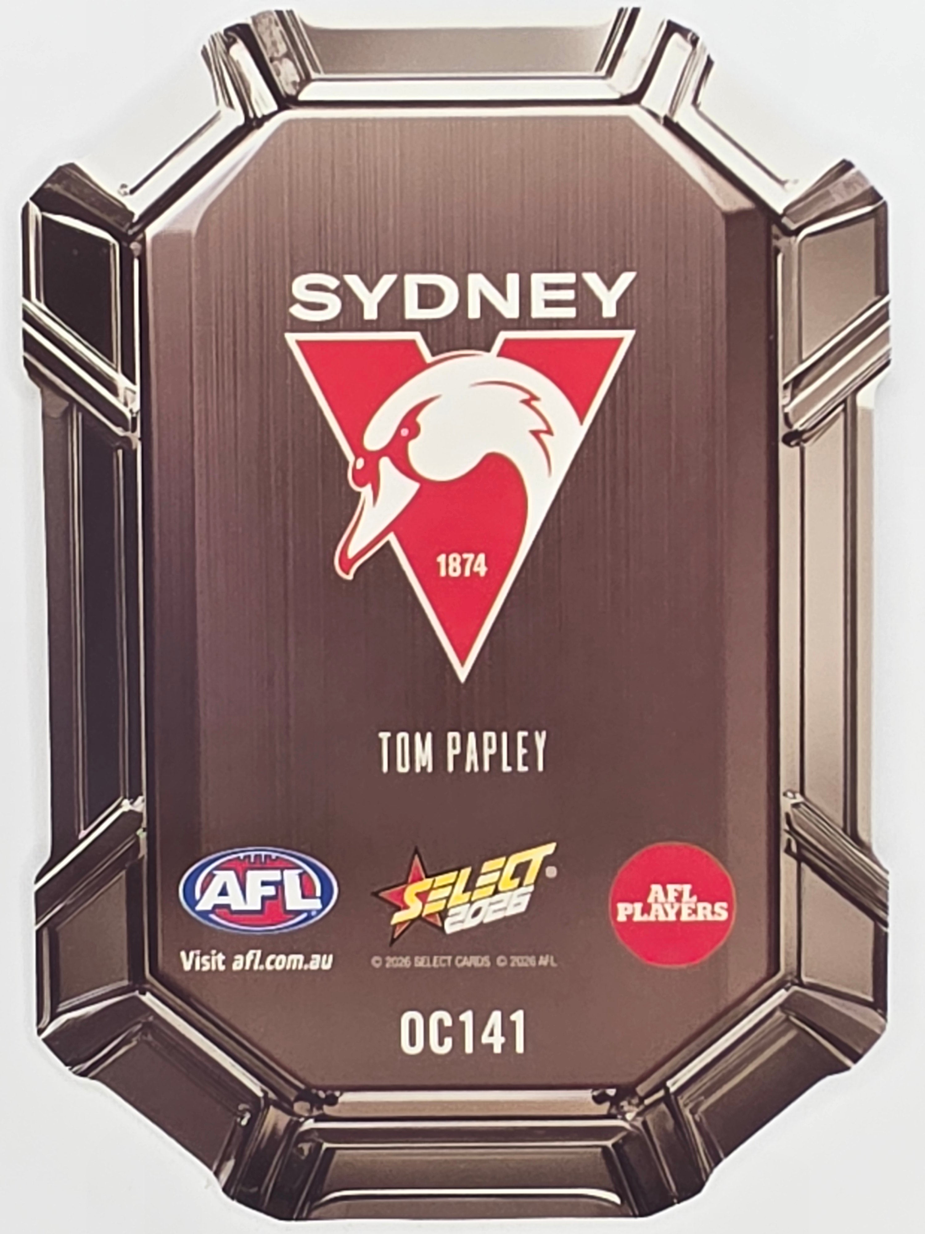 2026 AFL Footy Stars Octane Team Colours O141 Tom Papley - Sydney Swans
