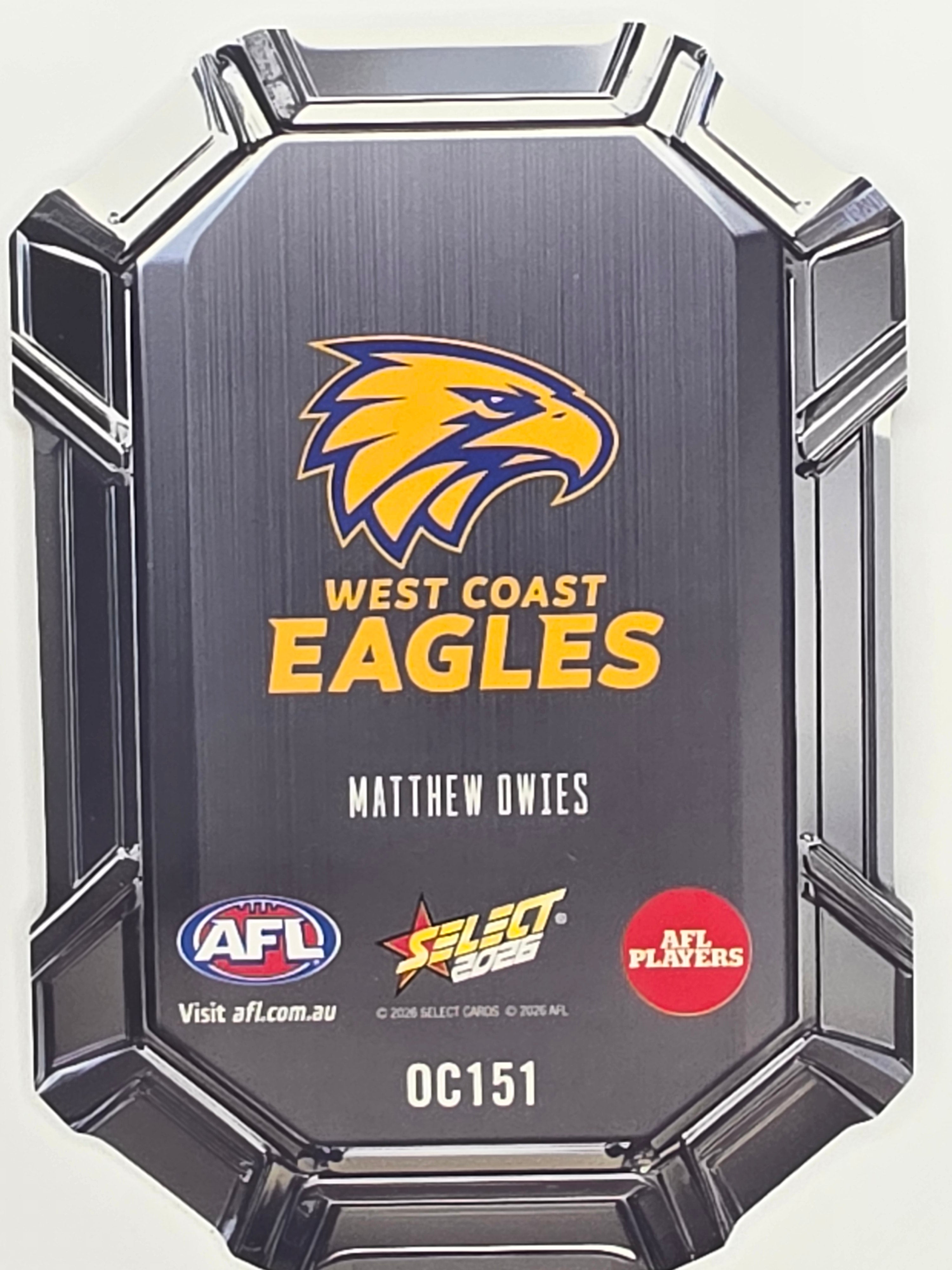 2026 AFL Footy Stars Octane Team Colours O151 Matthew Owies - West Coast Eagles