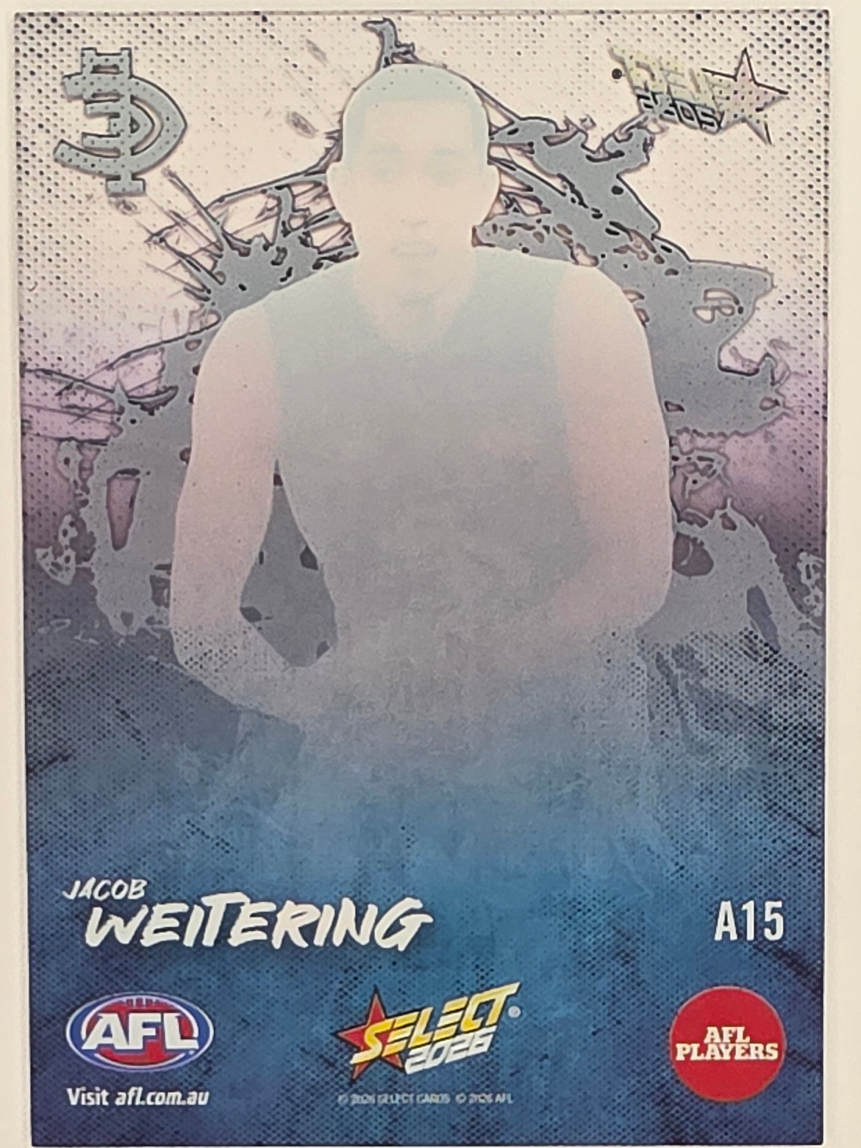 2026 AFL Footy Stars Adrenaline A15 Jacob Weitering - Carlton Blues