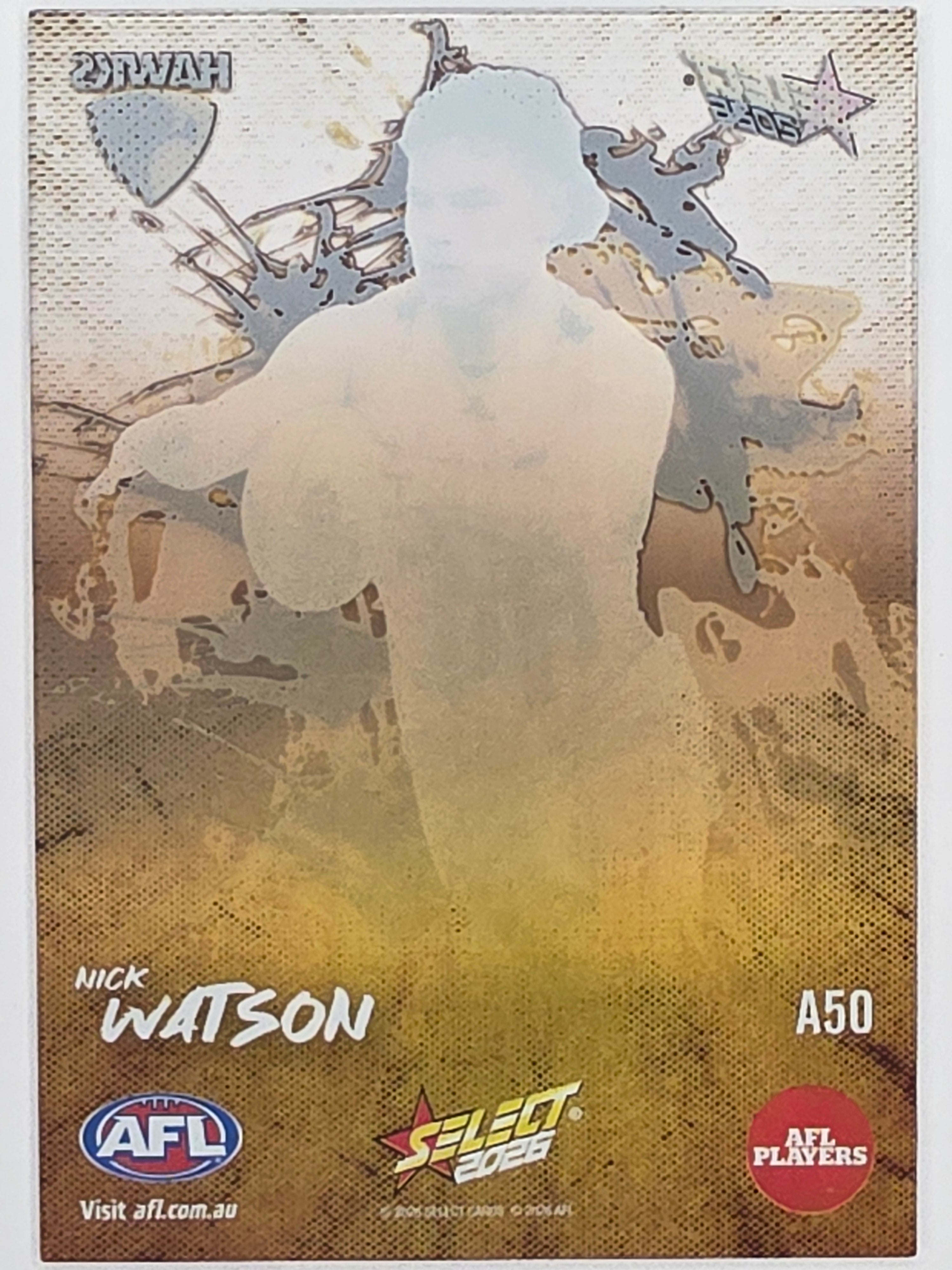 2026 AFL Footy Stars Adrenaline A50 Nick Watson - Hawthorn Hawks