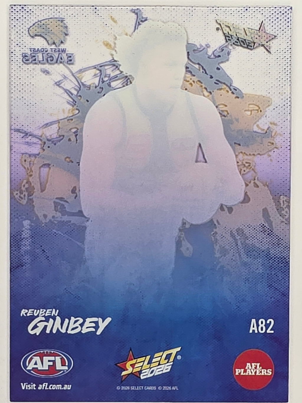 2026 AFL Footy Stars Adrenaline A82 Reuben Ginbey - West Coast Eagles