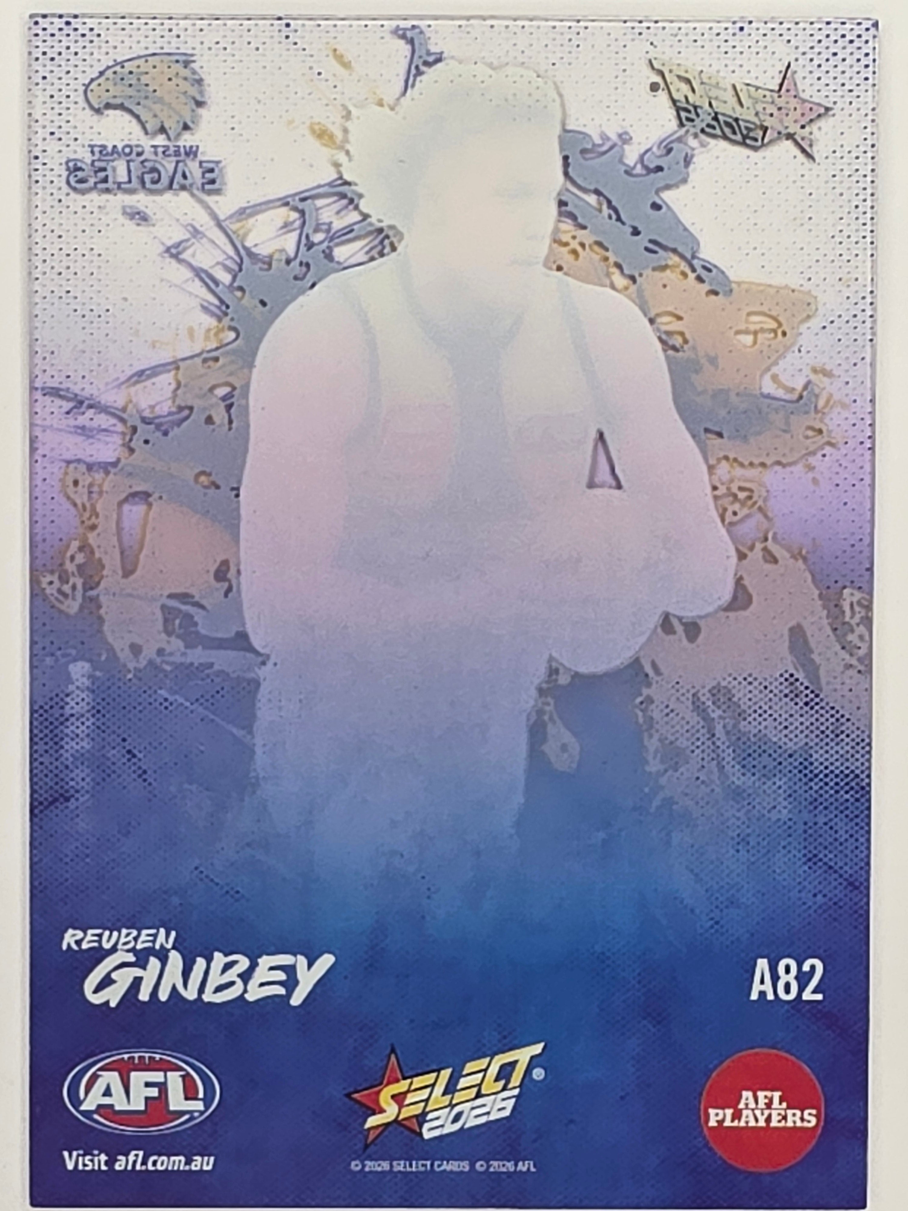 2026 AFL Footy Stars Adrenaline A82 Reuben Ginbey - West Coast Eagles