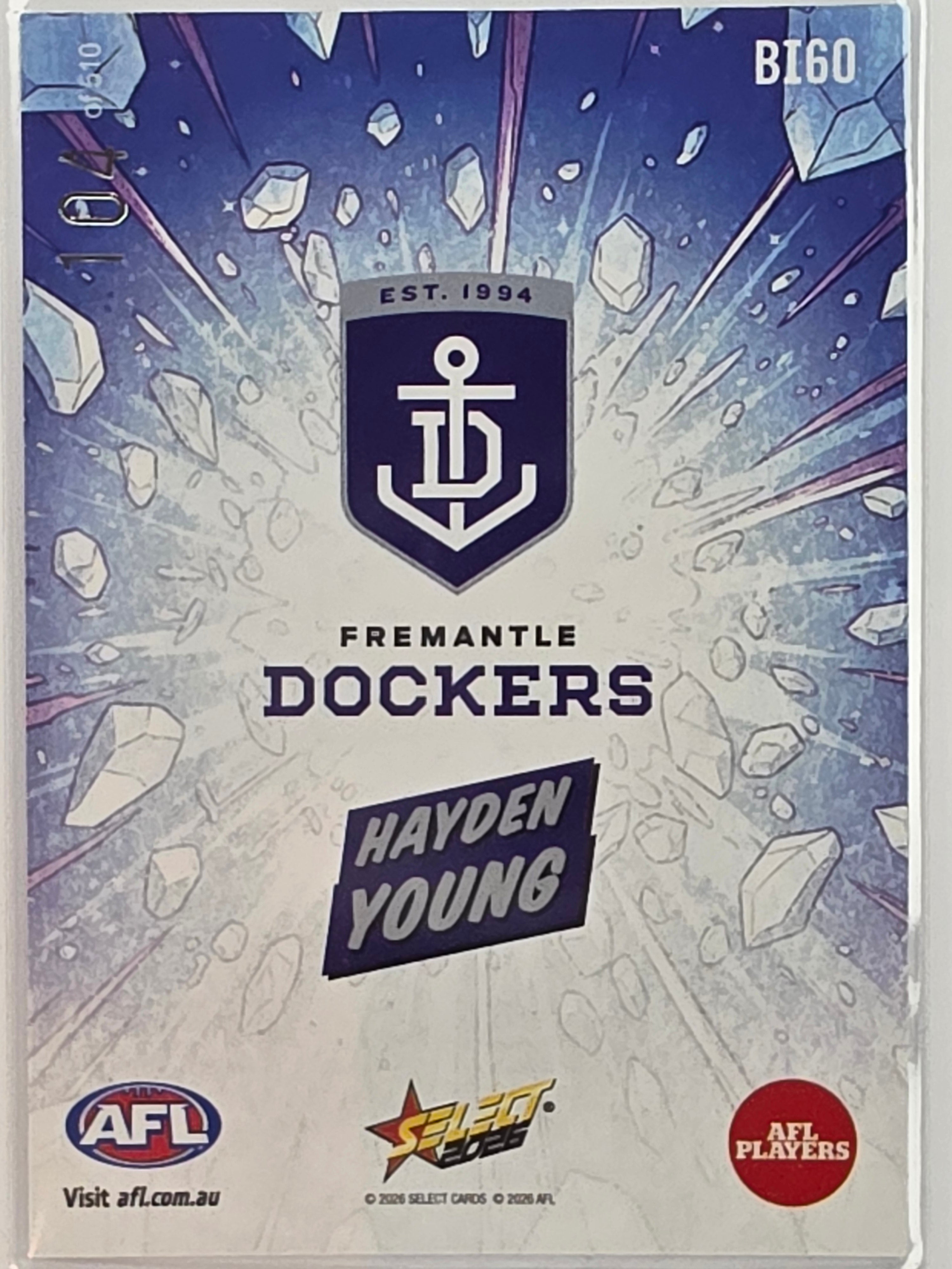 2026 AFL Footy Stars Booom Ice BI60 #104/510 Hayden Young - Fremantle Dockers