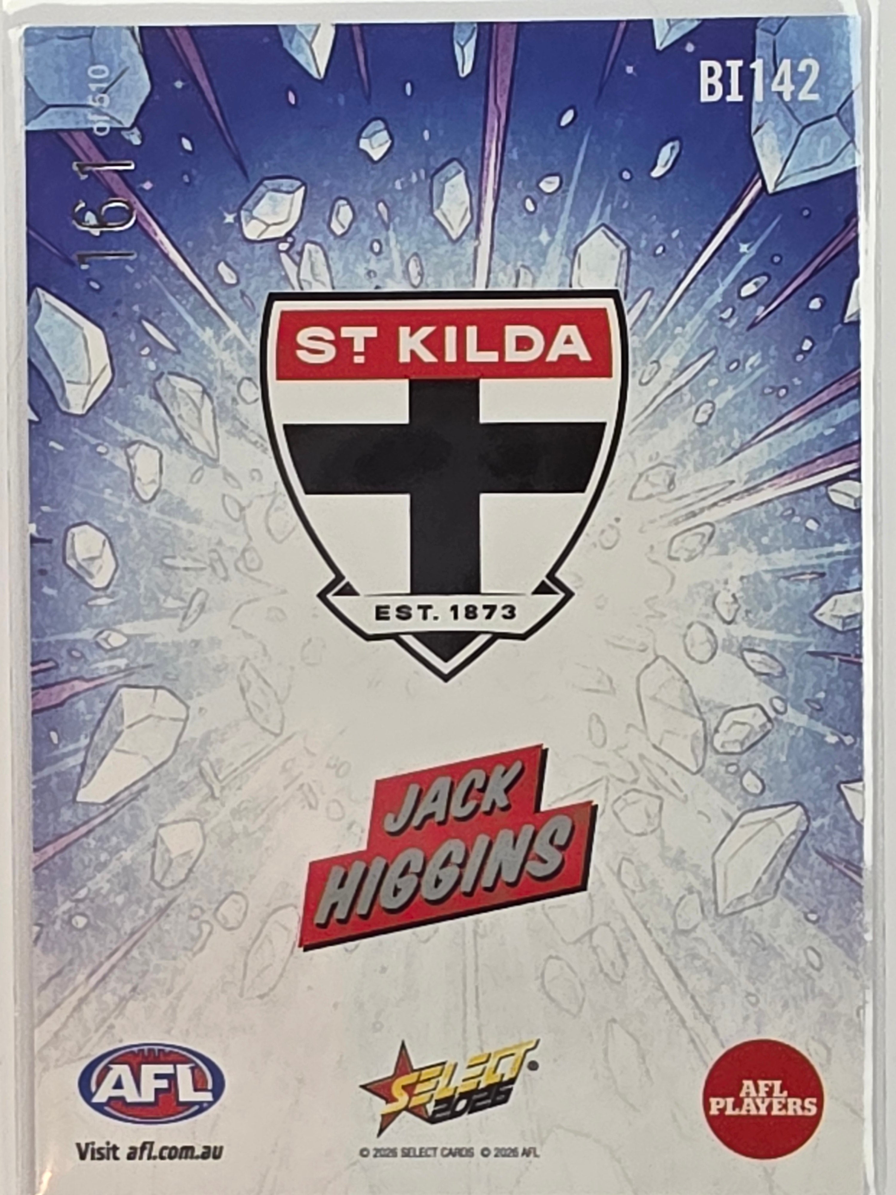 2026 AFL Footy Stars Booom Ice BI142 #161/510 Jack Higgins - St Kilda Saints