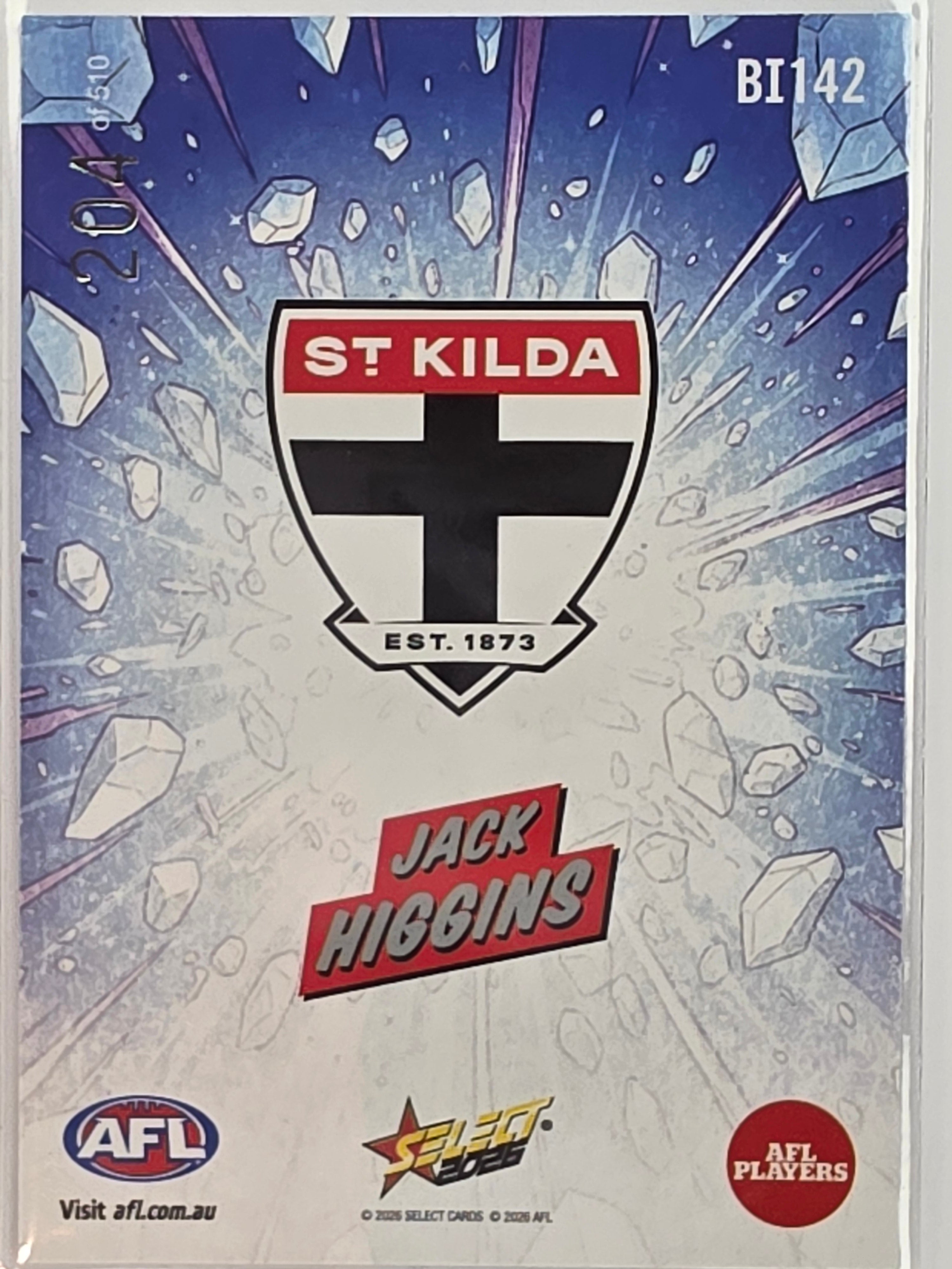 2026 AFL Footy Stars Booom Ice BI142 #204/510 Jack Higgins - St Kilda Saints
