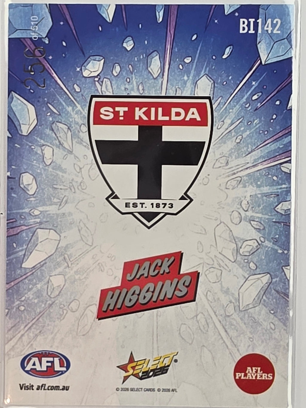 2026 AFL Footy Stars Booom Ice BI142 #256/510 Jack Higgins - St Kilda Saints