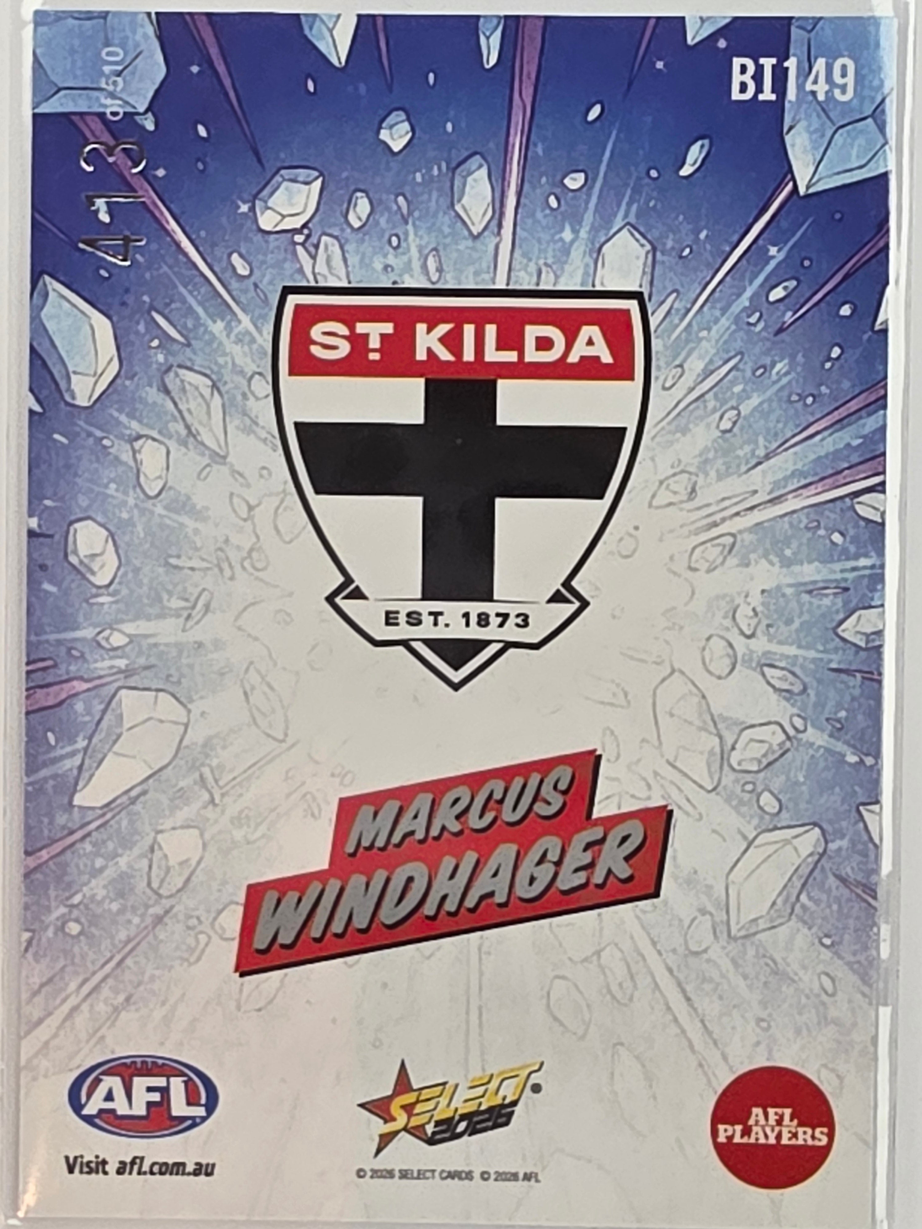 2026 AFL Footy Stars Booom Ice BI149 #413/510 Marcus Windhager - St Kilda Saints