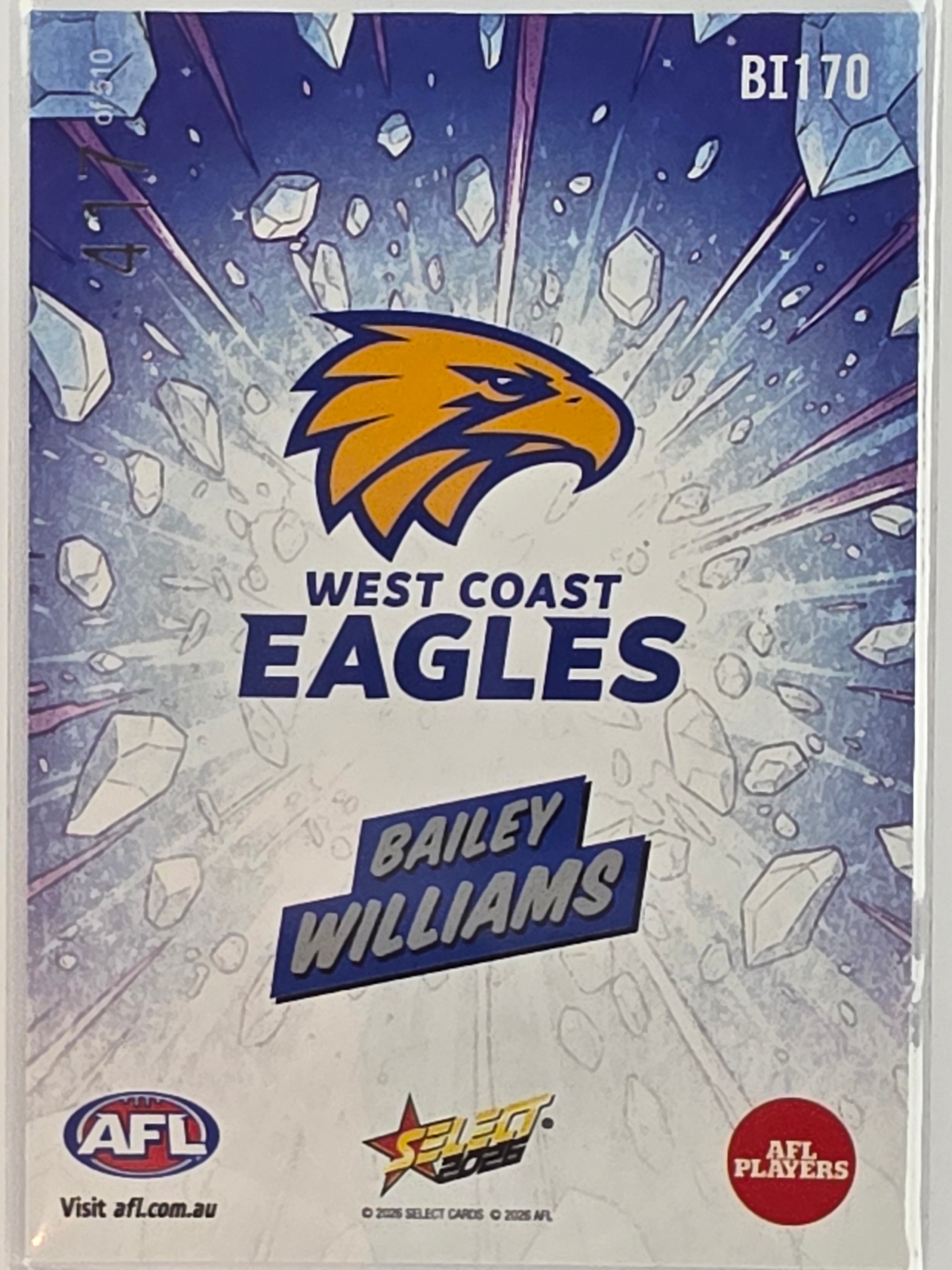 2026 AFL Footy Stars Booom Ice BI170 #417/510 Bailey Williams - West Coast Eagles