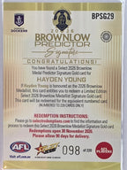 2026 AFL Select Footy Stars Brownlow Predictor Signature Gold BPSG29 #098/220 Hayden Young - Fremantle Dockers